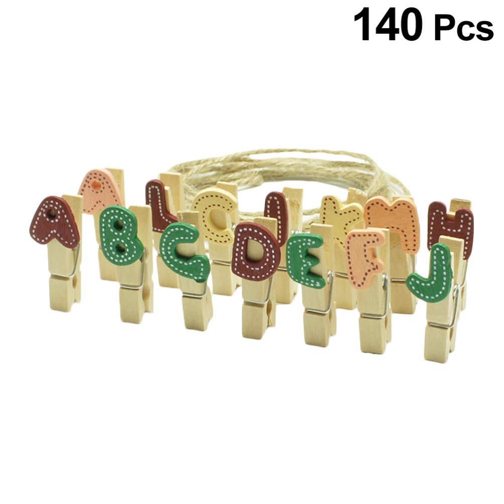 TOPBATHY 140pcs Wooden Photo Clothespins - Cartoon Wooden Clips for Hanging Pictures, DIY Crafts, Scrapbooking & Home Decor - Perfect for Photo Displays, Memory Boards & Creative Projects