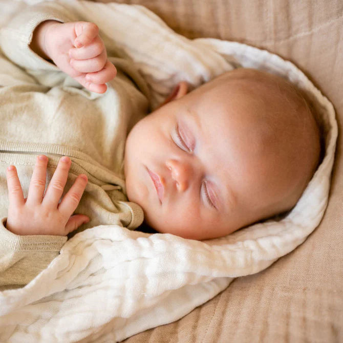 Fibre For Good Undyed Organic Cotton Muslin Wrap - Soft Baby Swaddle Blanket for Newborns, Nursing Cover & Stroller Blanket