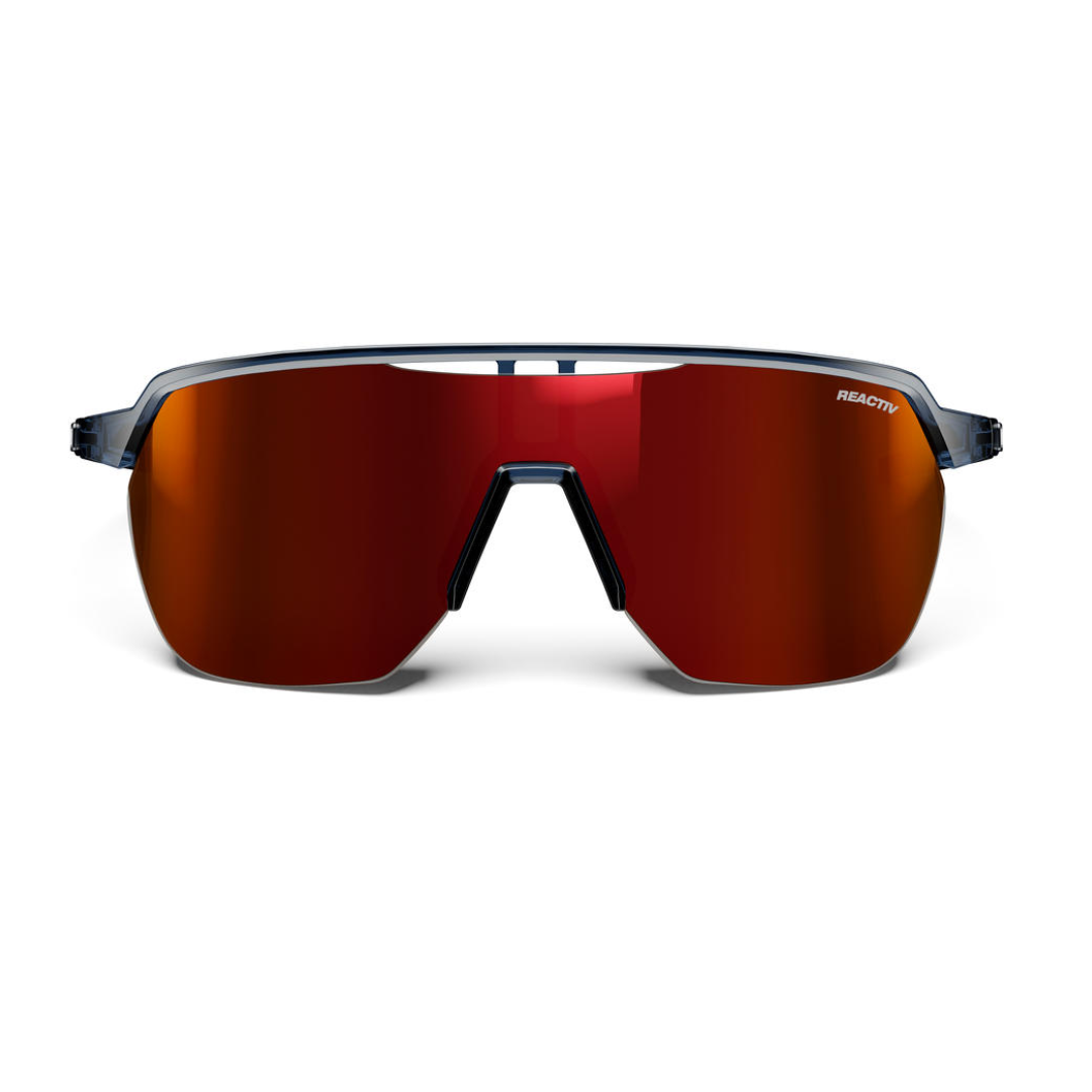 Julbo Frequency Reactiv P0 3 HC Sunglasses - Translucent Blue/Black Frame with Photochromic Lenses for Cycling, Running & Outdoor Sports