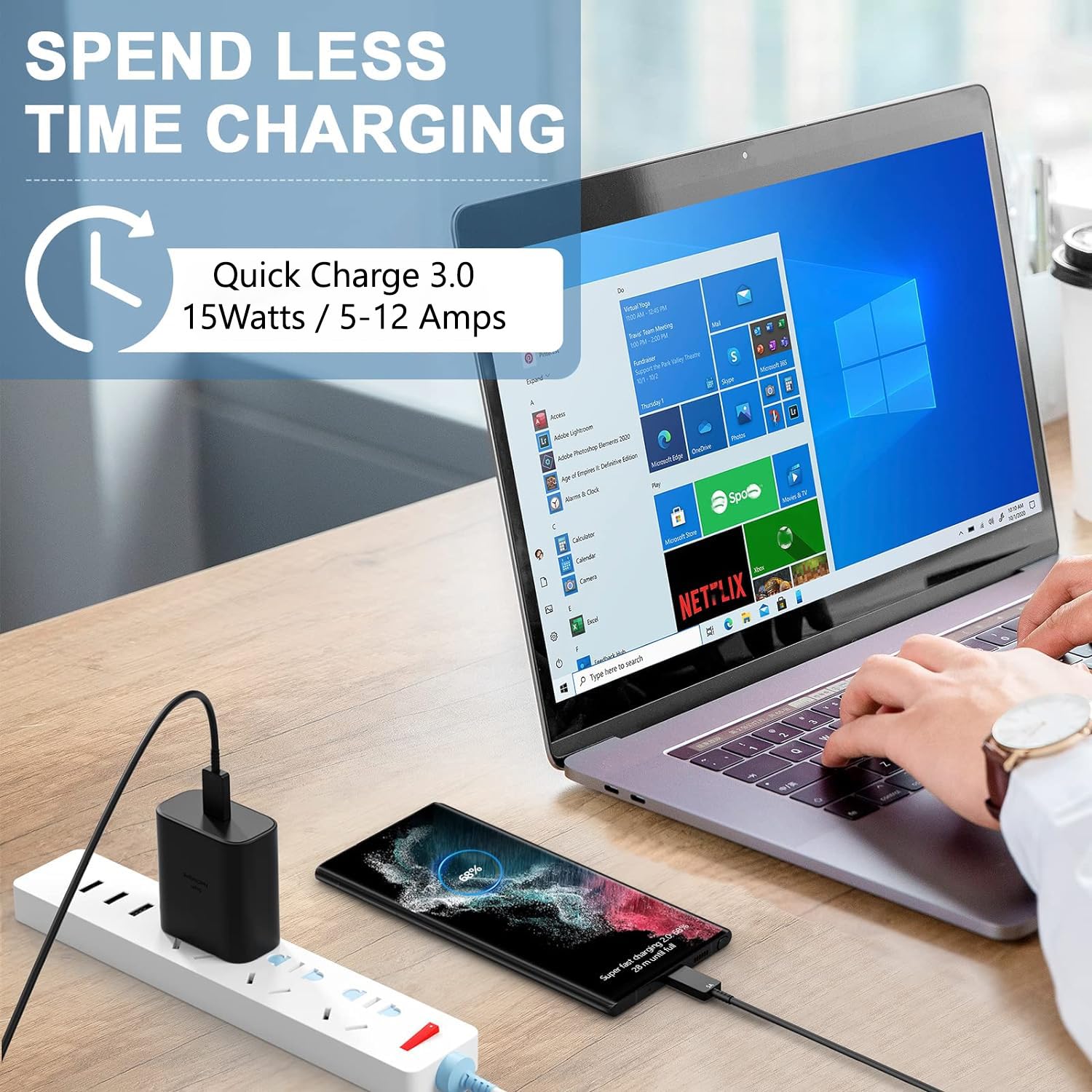 Premium USB-C Charging & Data Transfer Cable for Sony Xperia XA1 Ultra Dual - Fast Charging, High-Speed Sync - 3.3ft White Cable for Home, Office & Travel Use