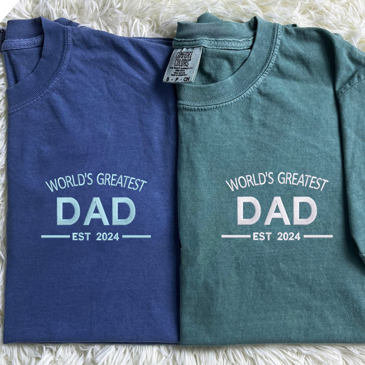 Custom Comfort Color® Embroidered World's Greatest Dad T-Shirt - Perfect for Father's Day Gifts, Birthday Presents & Casual Wear