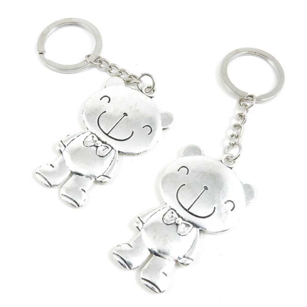 Bear Winnie Keychain Findings - Jewelry Making Supplies for Key Rings, Chains, Tags & Clasps | DIY Arts & Crafts Accessories - Perfect for Keychains, Gift Tags & Handmade Jewelry Projects