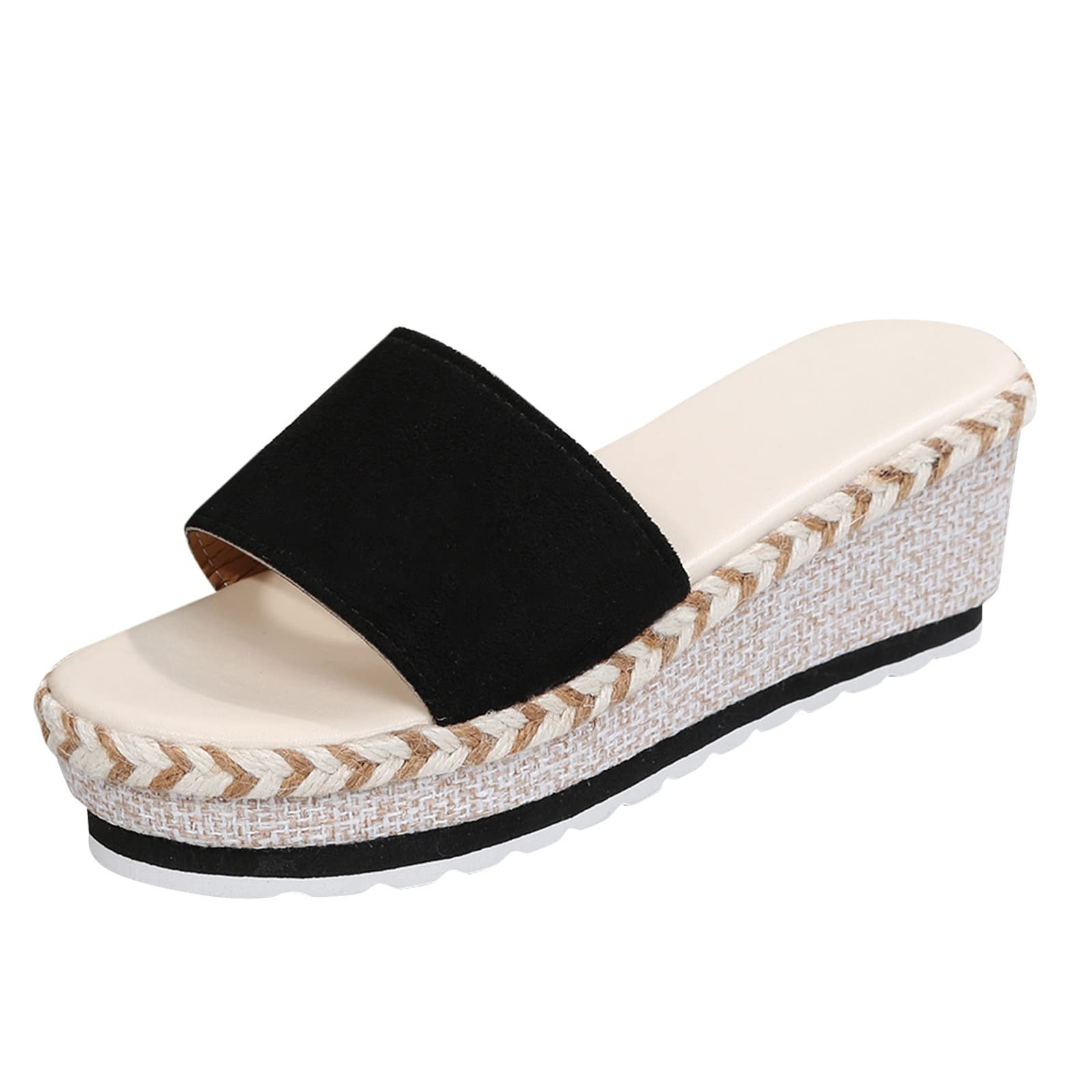 Women's Wedge Sandals - Breathable Outdoor Casual Shoes with Thick Sole | Fashionable Green Sandals for Summer, Beach & Walking | Size 6.5