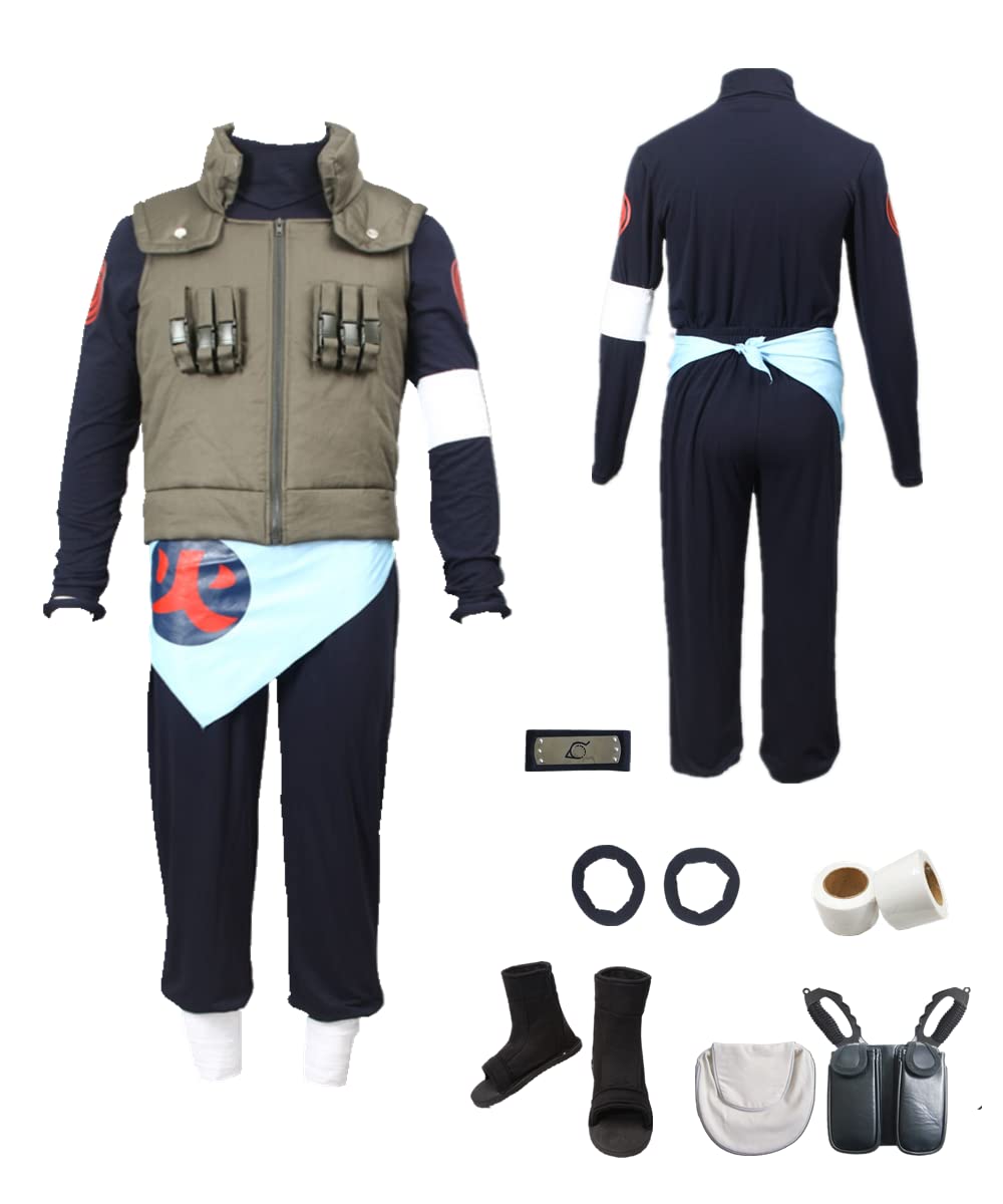 Adult Anime Sarutobi Asuma Cosplay Costume - Green Vest Men's Suit for Halloween & Anime Conventions | Perfect for Cosplay Events, Halloween Parties & Anime Lovers