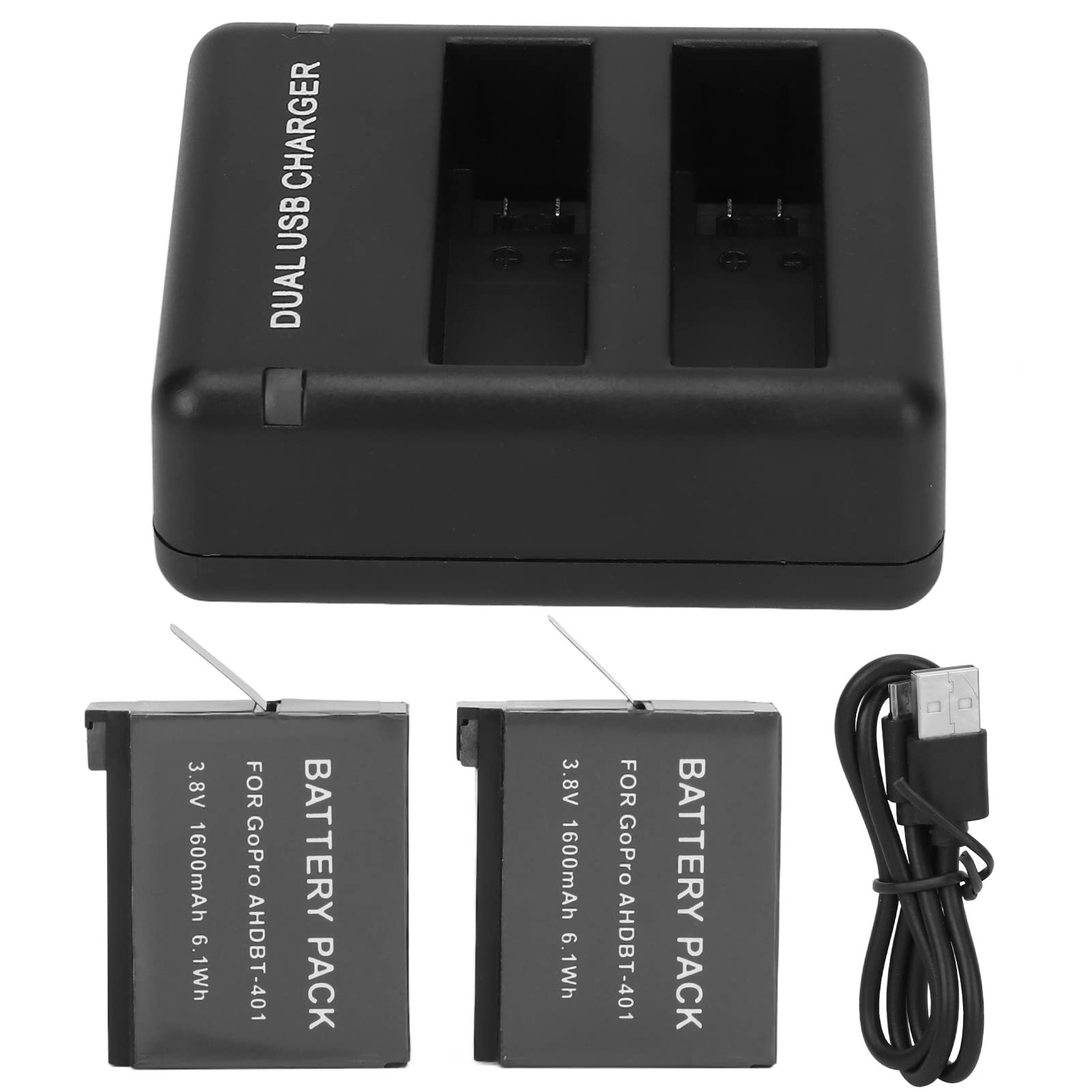Cuifati Dual Slot Rapid Battery Charger with 2 Batteries for GoPro Hero 4 - Multi-Function Camera Charger for Action Cameras | Perfect for Travel, Outdoor Adventures & Vlogging