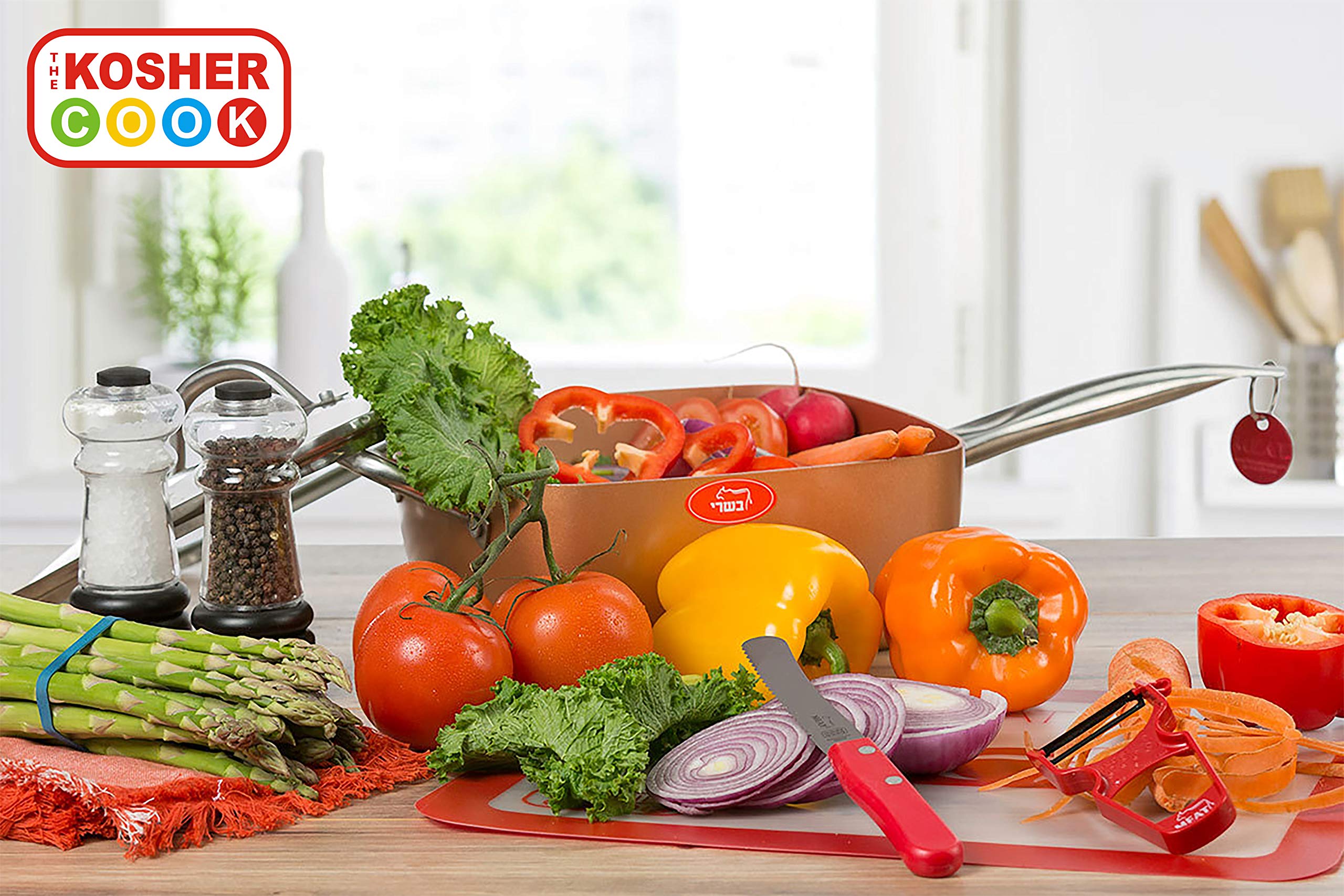 Meat Paring Knife - Ultra Sharp Kitchen Knife with Ergonomic Handle & Pointed Tip - Color Coded Red Kitchen Tool for Precise Cutting, Peeling & Garnishing - Perfect for Fruits, Vegetables & Meat Preparation