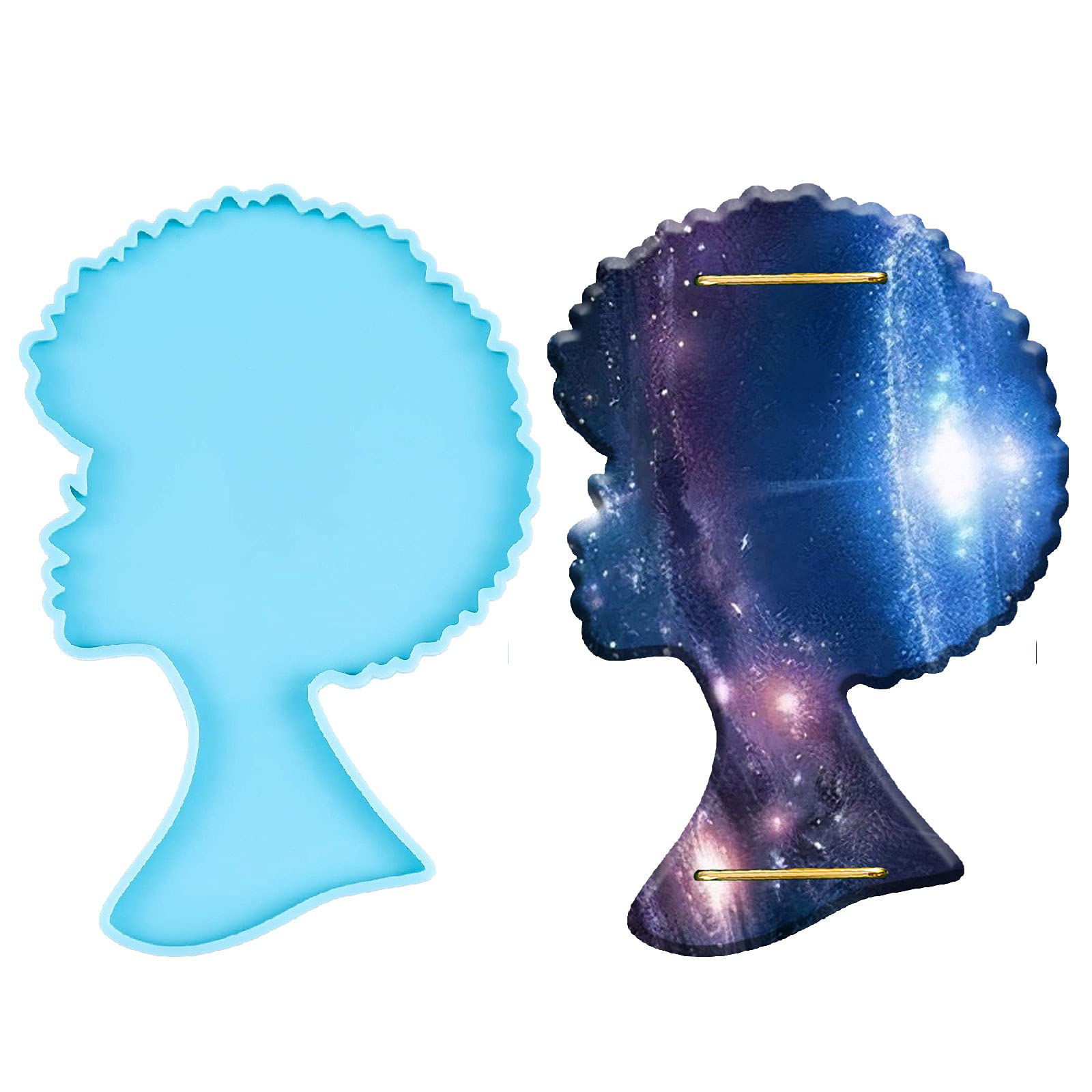 16x11 Inch Afro Female Silicone Resin Molds - DIY Epoxy Tray for Jewelry, Home Decor | Perfect for Resin Casting, Unique Gifts & Boho Decorations