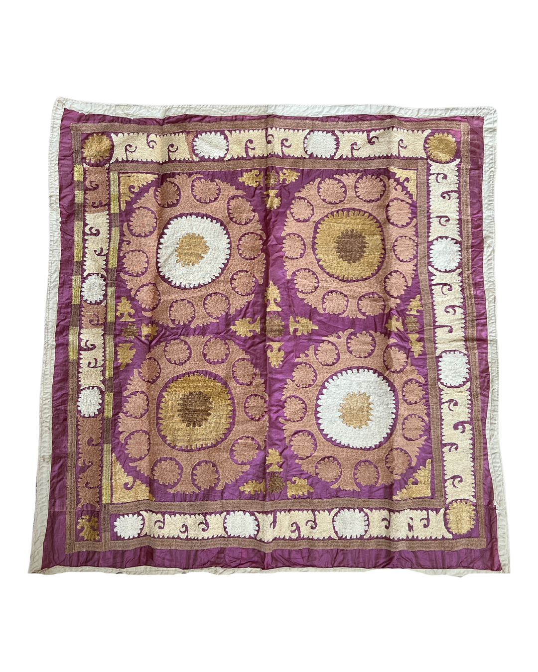 Authentic Medium Suzani 029 - Handmade Uzbek Suzani Embroidery Pillow Cover - Perfect for Home Decor, Sofa, Bed & Living Room