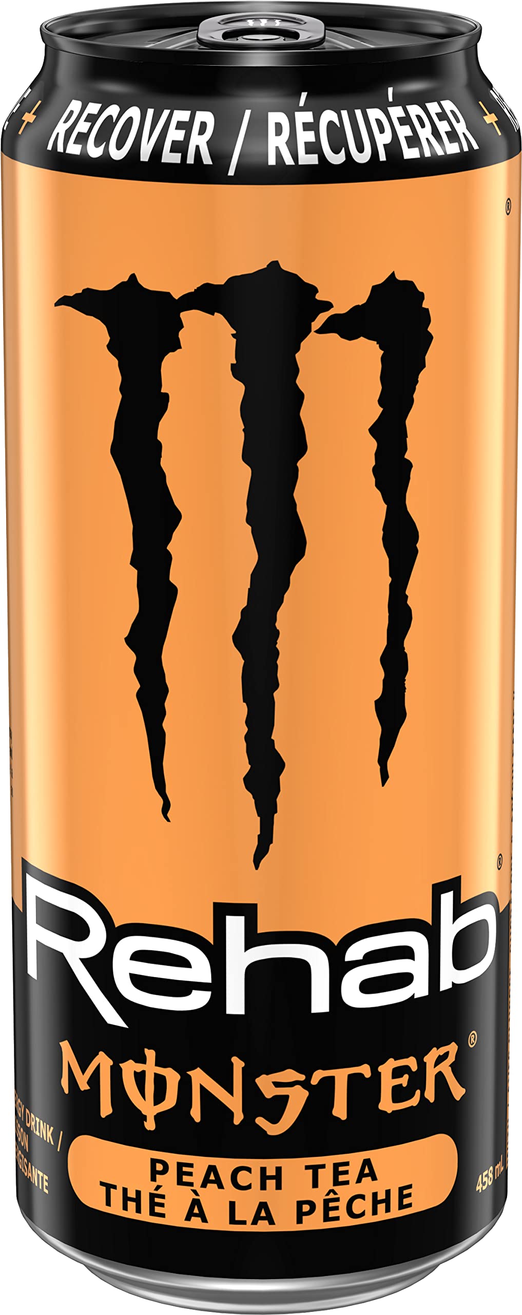 Monster Energy Rehab Peach Tea - 12 Pack of 458mL Cans | Refreshing Energy Drink for Workouts, Gaming & Outdoor Activities