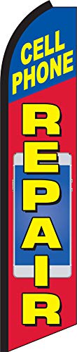 Professional Cell Phone Repair Swooper Feather Flag - High Visibility Advertising for Phone Shops & Repair Stores - Perfect for Storefronts, Events & Promotions