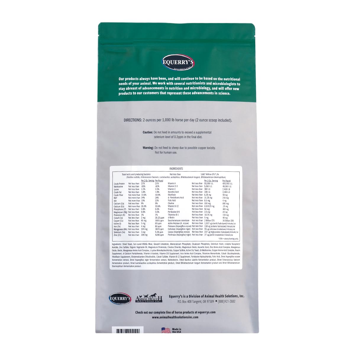 Equerry's Plus Horse Supplement with Probiotics for Digestion - Vitamin & Mineral Enriched Formula - Made in USA - Supports Healthy Digestion & Immune System for Performance Horses