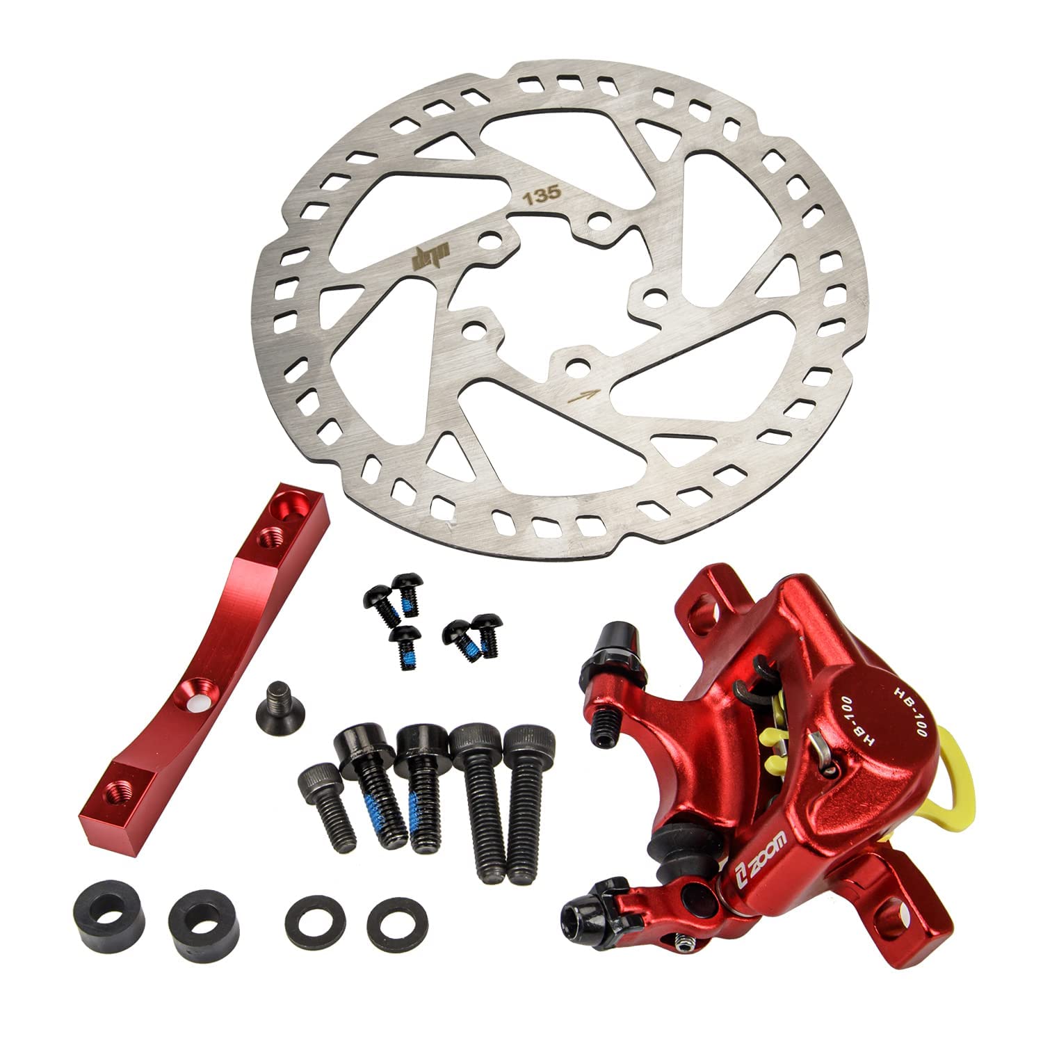 YBang Kit 135mm Brake Disc with Hydraulic Brake for Xiaomi Pro/Pro2 Electric Scooter - Replacement Brake Pads & Hydraulic Clamp - Scooter Upgrade Accessories for Enhanced Safety and Performance (Perfect for Urban Commuting & Off-Road Riding)