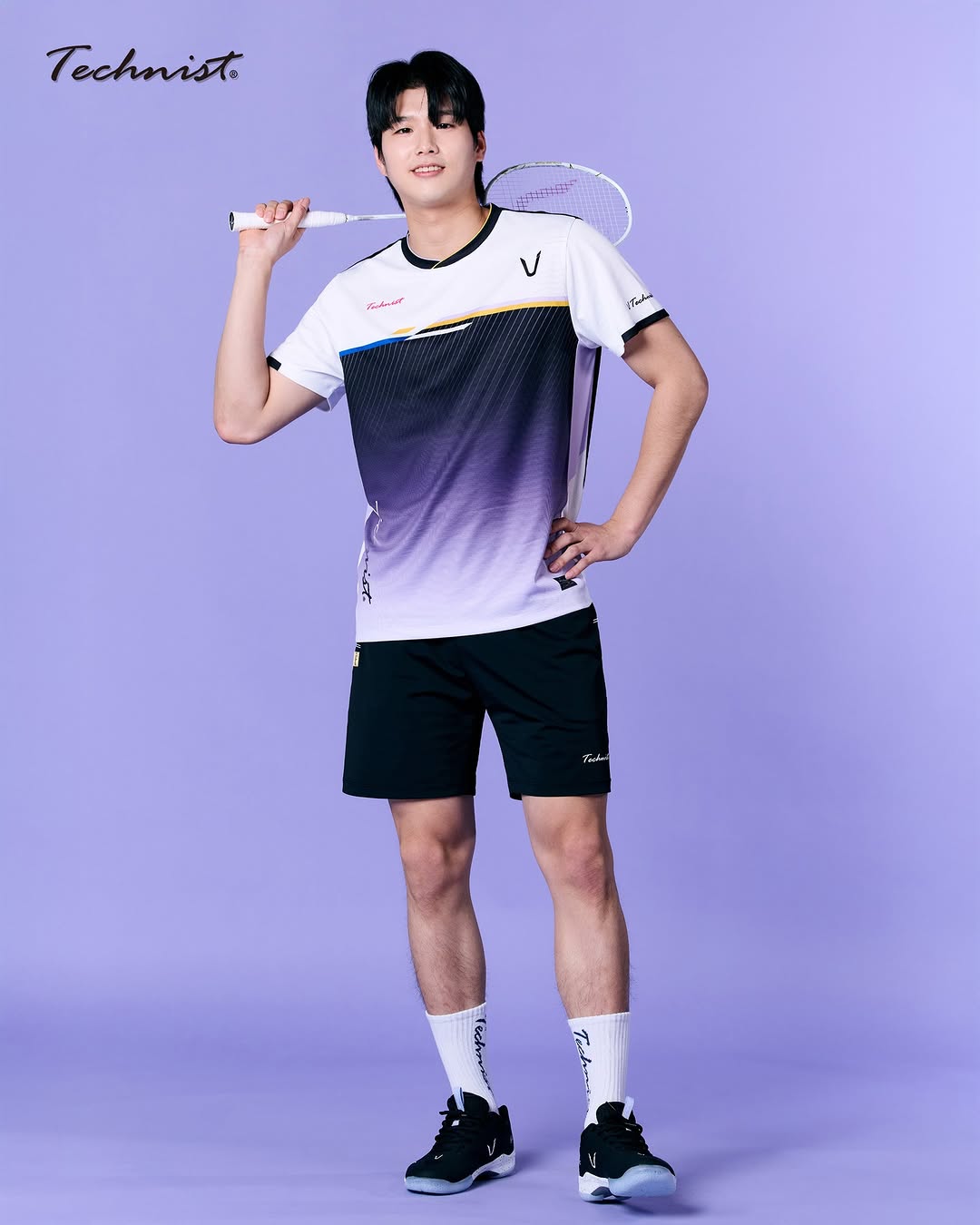 Technist TNT5521 Men's Gaming T-Shirt - Breathable Cotton Short Sleeve Tee for Gamers [Deep Purple, Black & White] - Perfect for Esports, Gaming Tournaments & Casual Wear
