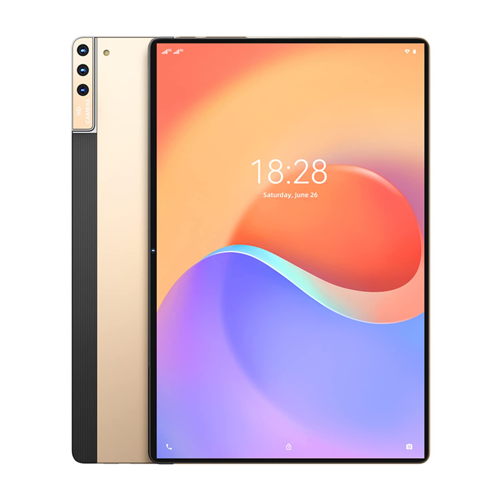 10 Inch Android Tablet with X30 Flagship Chip - HD Display, Android 10 OS, 20W Fast Charging, Smart Split Screen - Perfect for Students & Office Work (Gold) | Portable Study, Business & Entertainment Device
