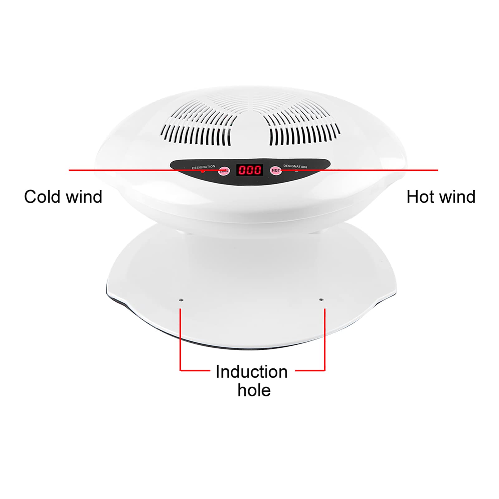 ANGGREK Professional Nail Dryer Fan - Fast Drying Hot & Cold Air Nail Polish Dryer for Manicures, White (US Plug) | Perfect for Home Salons, Nail Art Studios & Quick Polish Drying