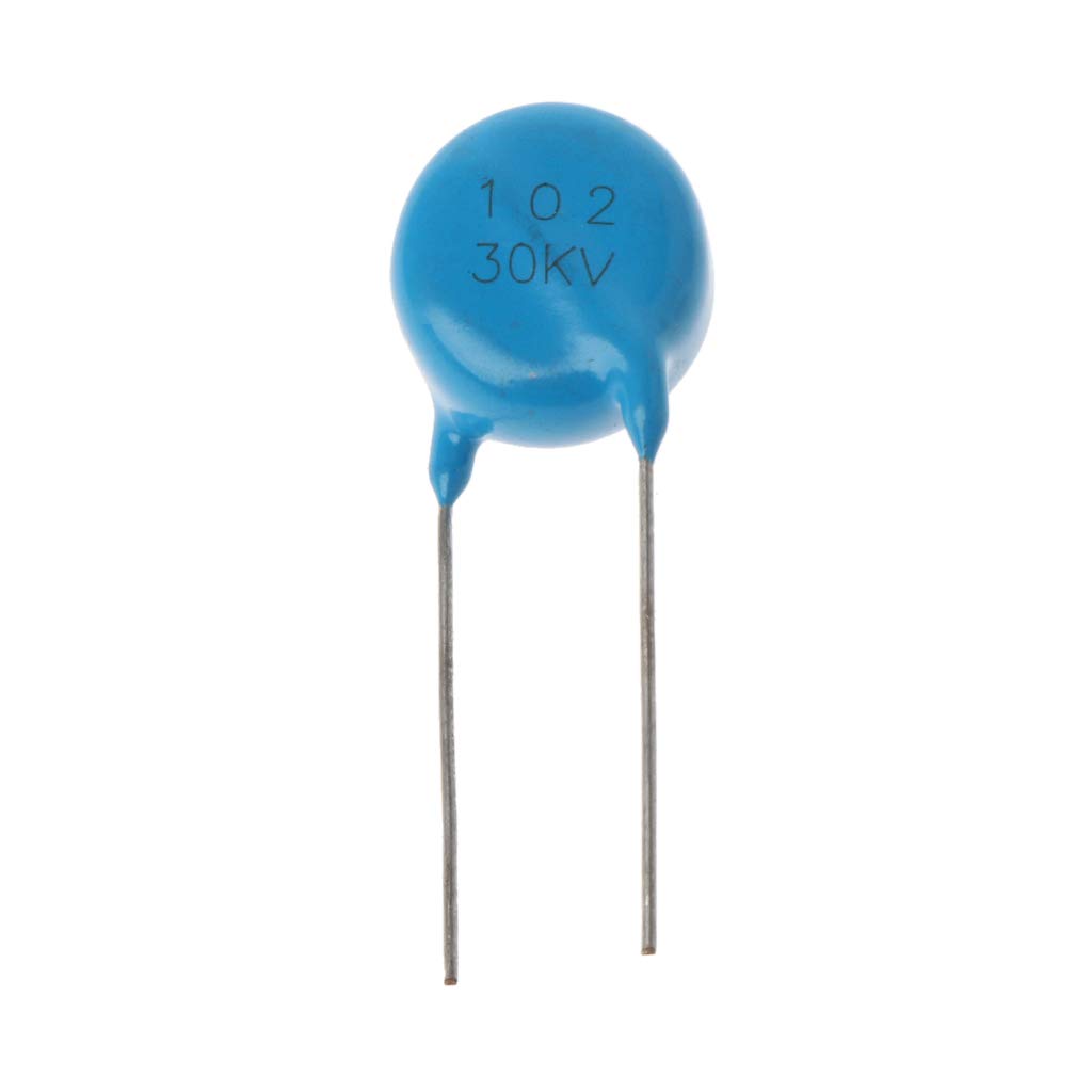 Kamonda 30KV 1000PF 102 High Voltage Ceramic Capacitor - HV Tesla Coil & Ham Radio Capacitor (Blue) - Perfect for Tesla Coils, High Voltage Experiments & Radio Transmitter Circuits
