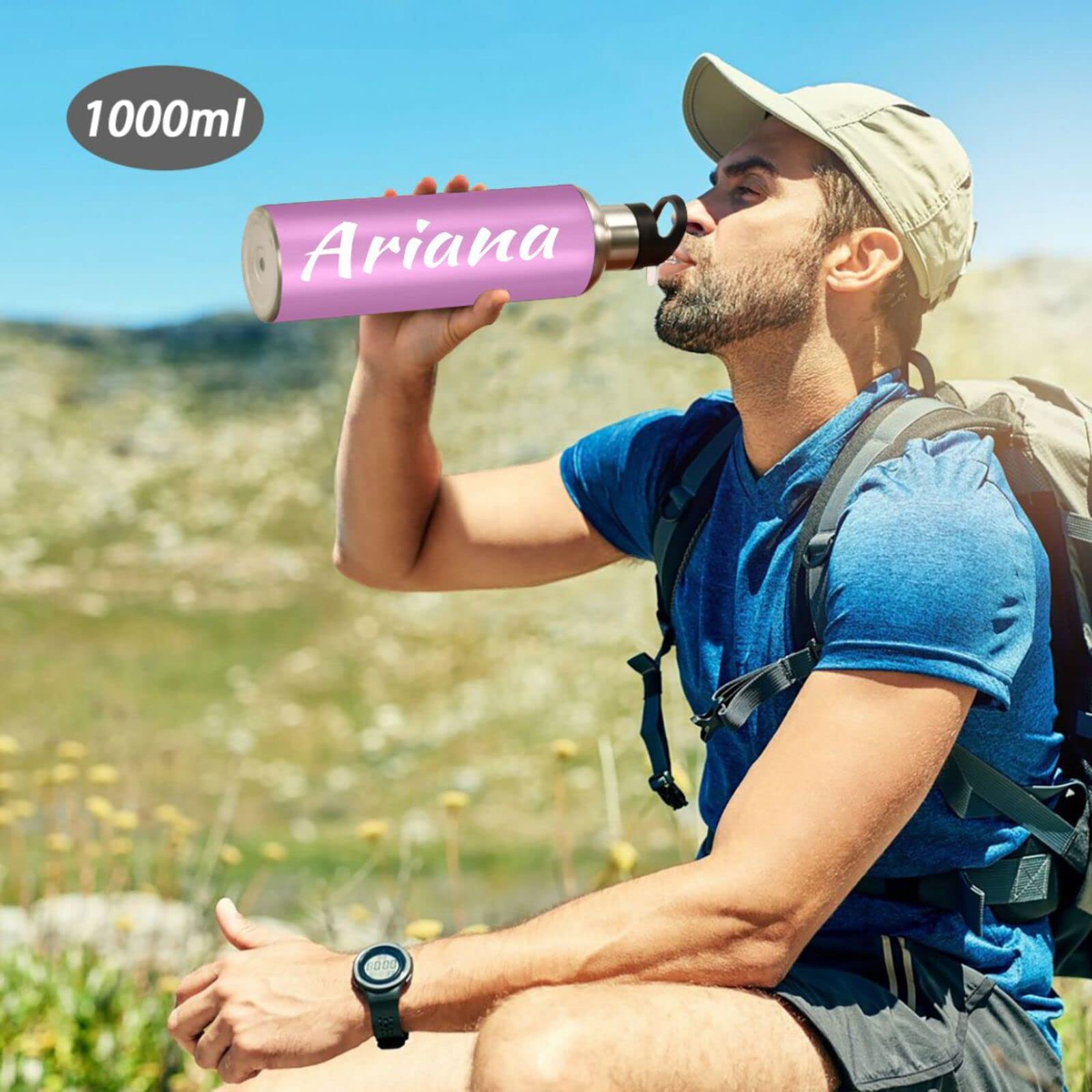 Custom Pink 20oz Insulated Water Bottle with Straw Lid - Personalized Leakproof Sports Bottle for Hiking, Cycling, Gym & Outdoor Activities | Great Gift for Fitness Enthusiasts