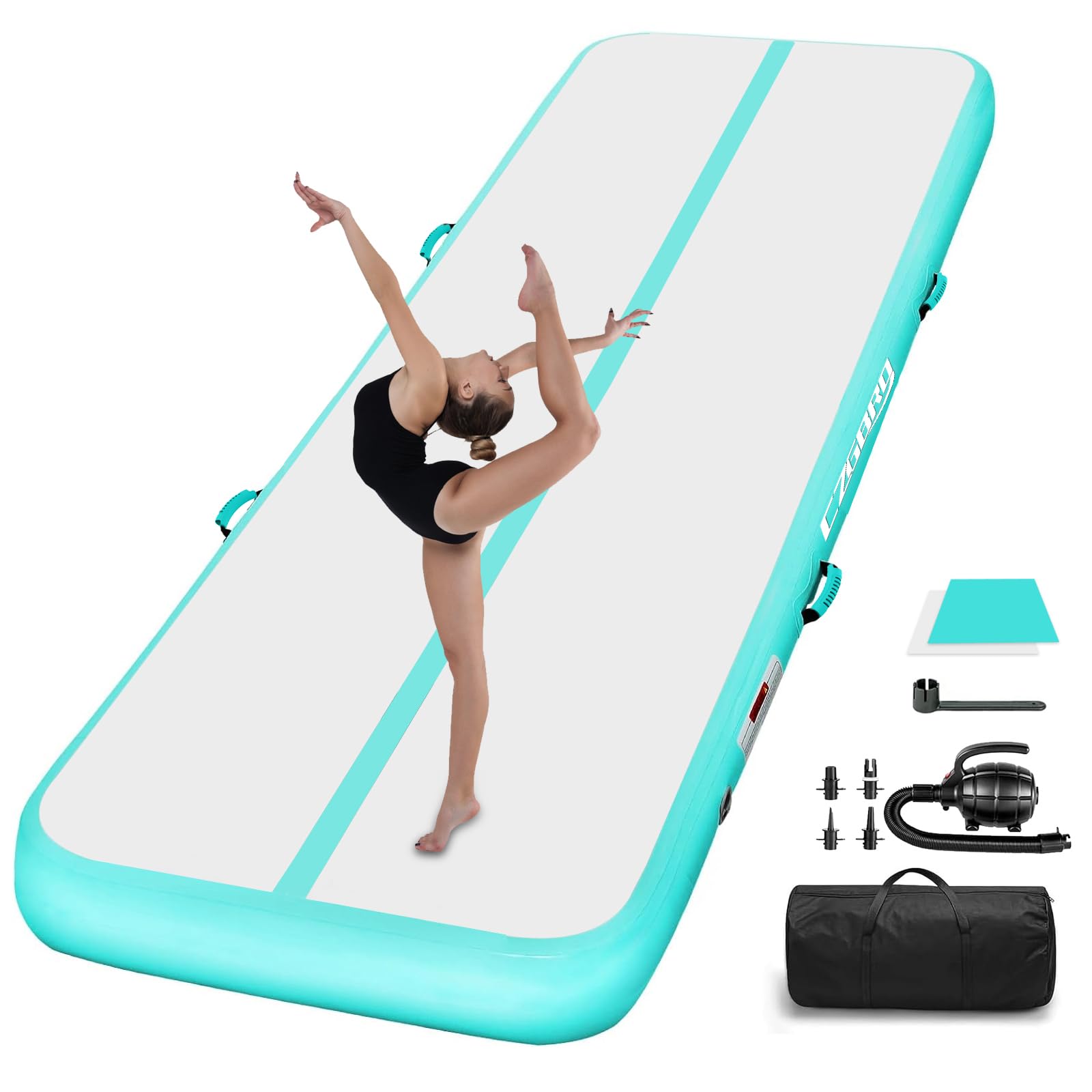 Inflatable Air Mat Tumbling Track - Portable Gymnastics Mat with Electric Pump for Home, Cheerleading & Kids Yoga Training | Perfect for Indoor Gym, Backyard Play & Fitness Exercises