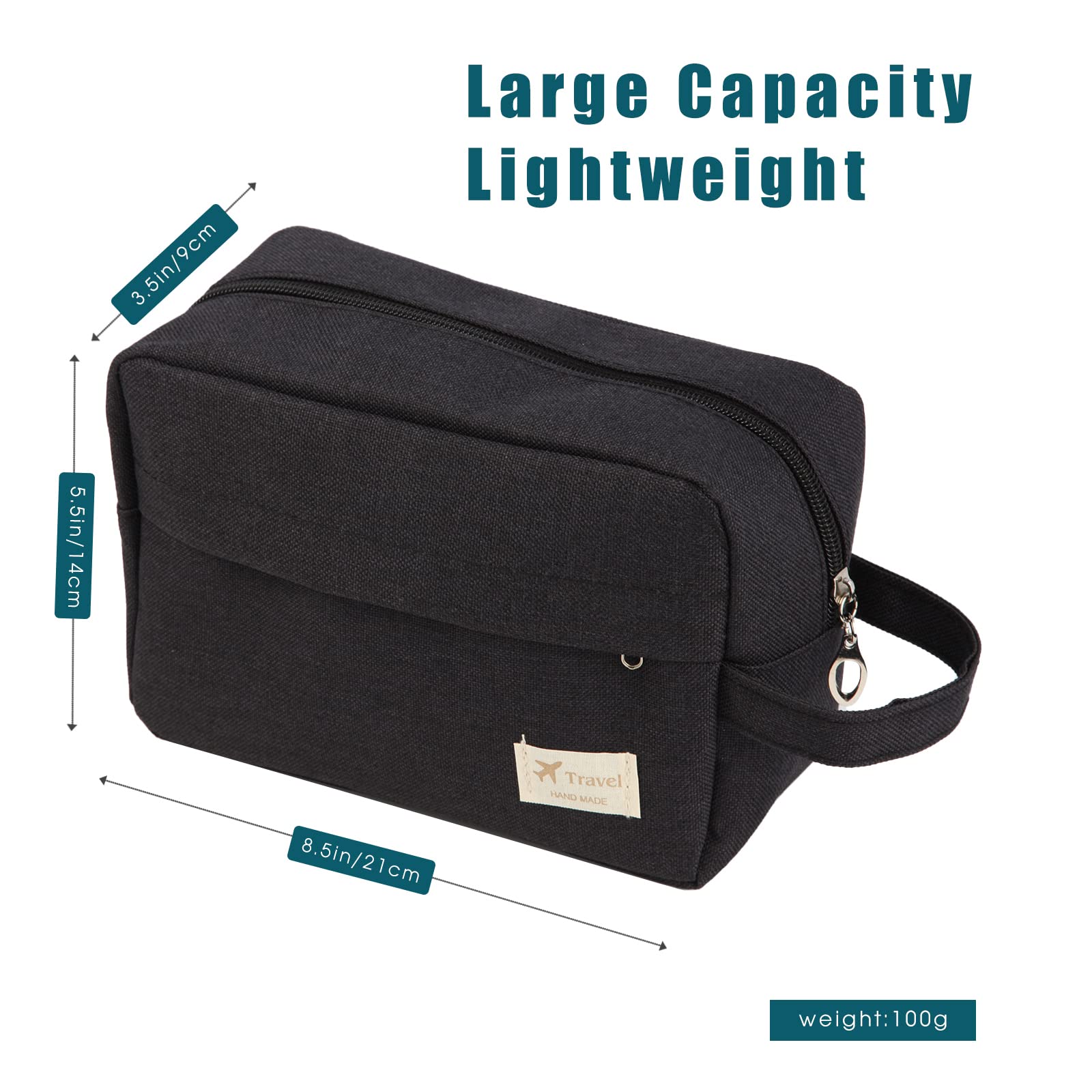 Waterproof Toiletry Bag for Men - Large Travel Wash Bag, Gym & Shaving Organizer, Business Travel Cosmetic Bag (Black) | Ideal for Business Trips, Gym, Camping & Bathroom Storage