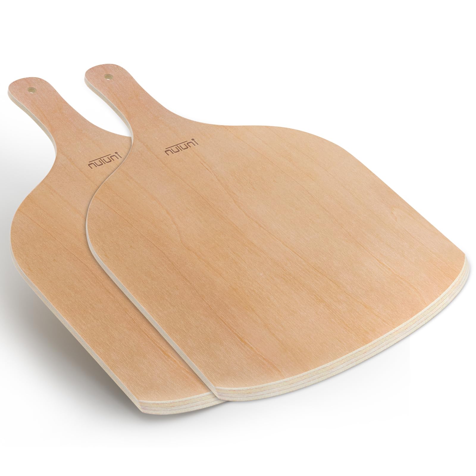 2 Pack 12 Inch Wooden Pizza Peel Set - Large Pizza Paddle for Oven, Stone, Grill & Baking Bread | Perfect for Home Kitchen, Outdoor BBQ & Restaurant Use
