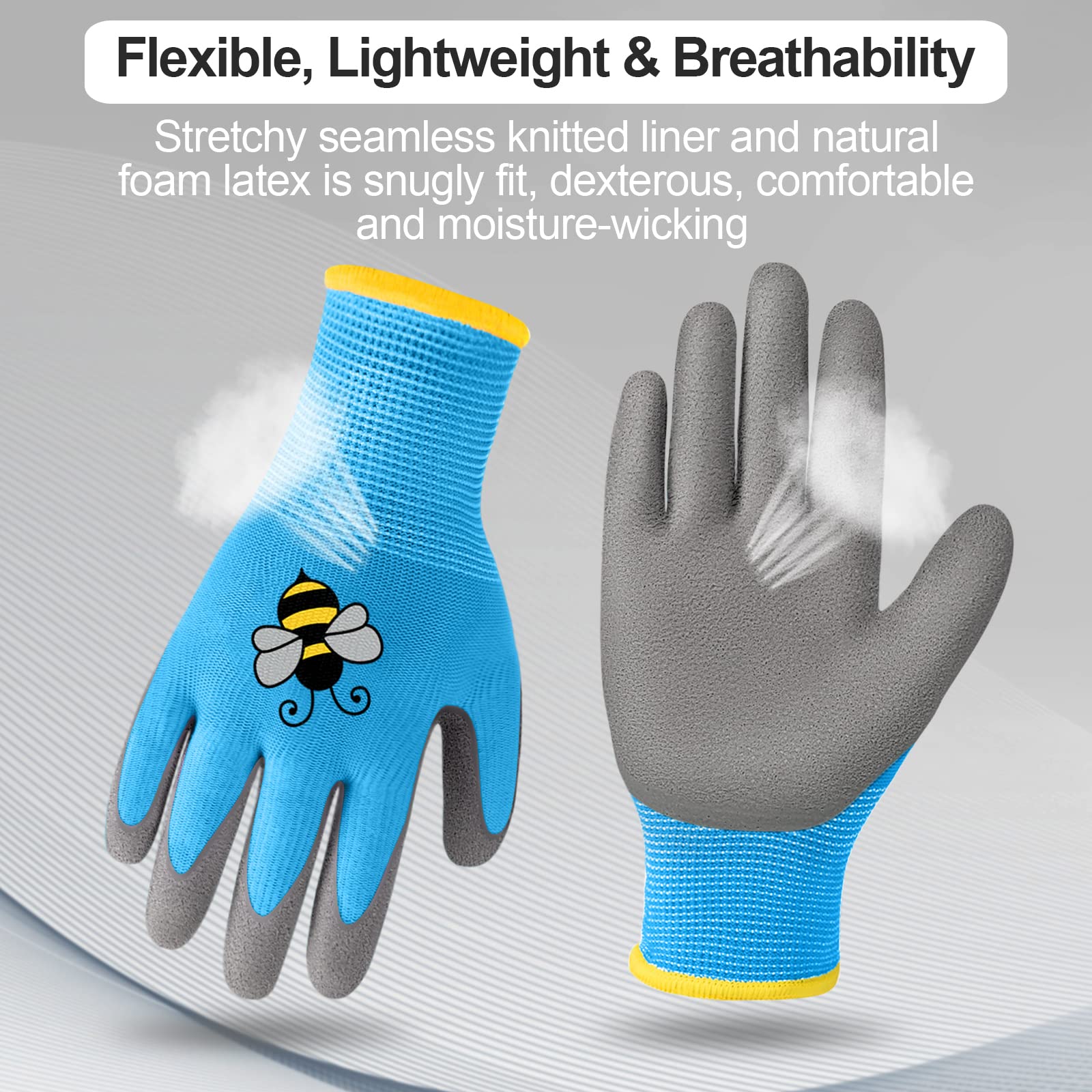 12 Pairs Kids Gardening Gloves - Rubber Coated Children's Yard Work Gloves for Girls & Boys (Age 3-5) - Durable Outdoor Gloves for Toddlers & Youth | Perfect for Gardening, Planting, Yard Work & Outdoor Activities