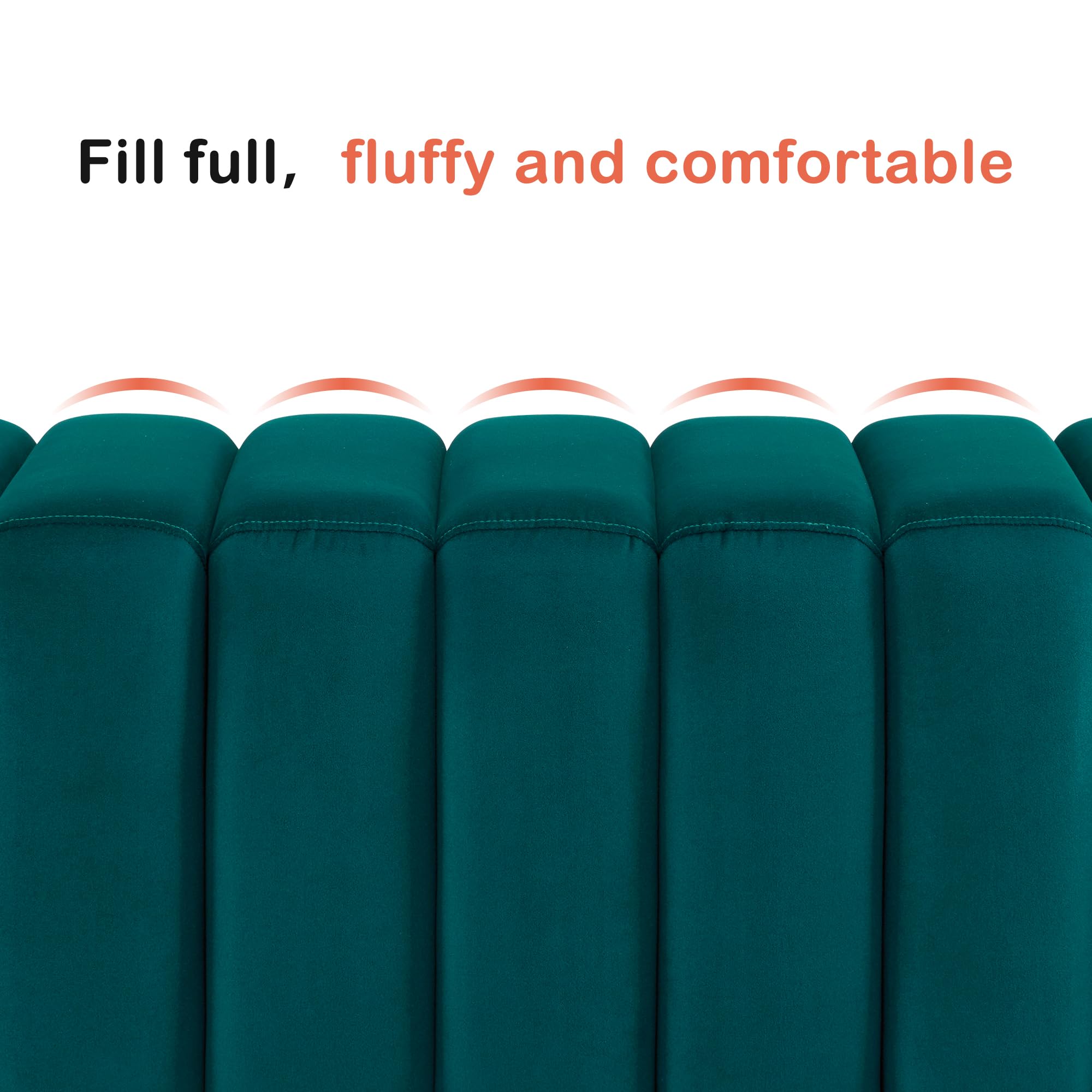 Premium Velvet Upholstered Waiting Room Bench - MCombo 4698 Guest Reception Lobby Chair for Salon, Bedroom Entryway Ottoman - Stylish Green Seating Solution for Commercial Spaces & Home Decor