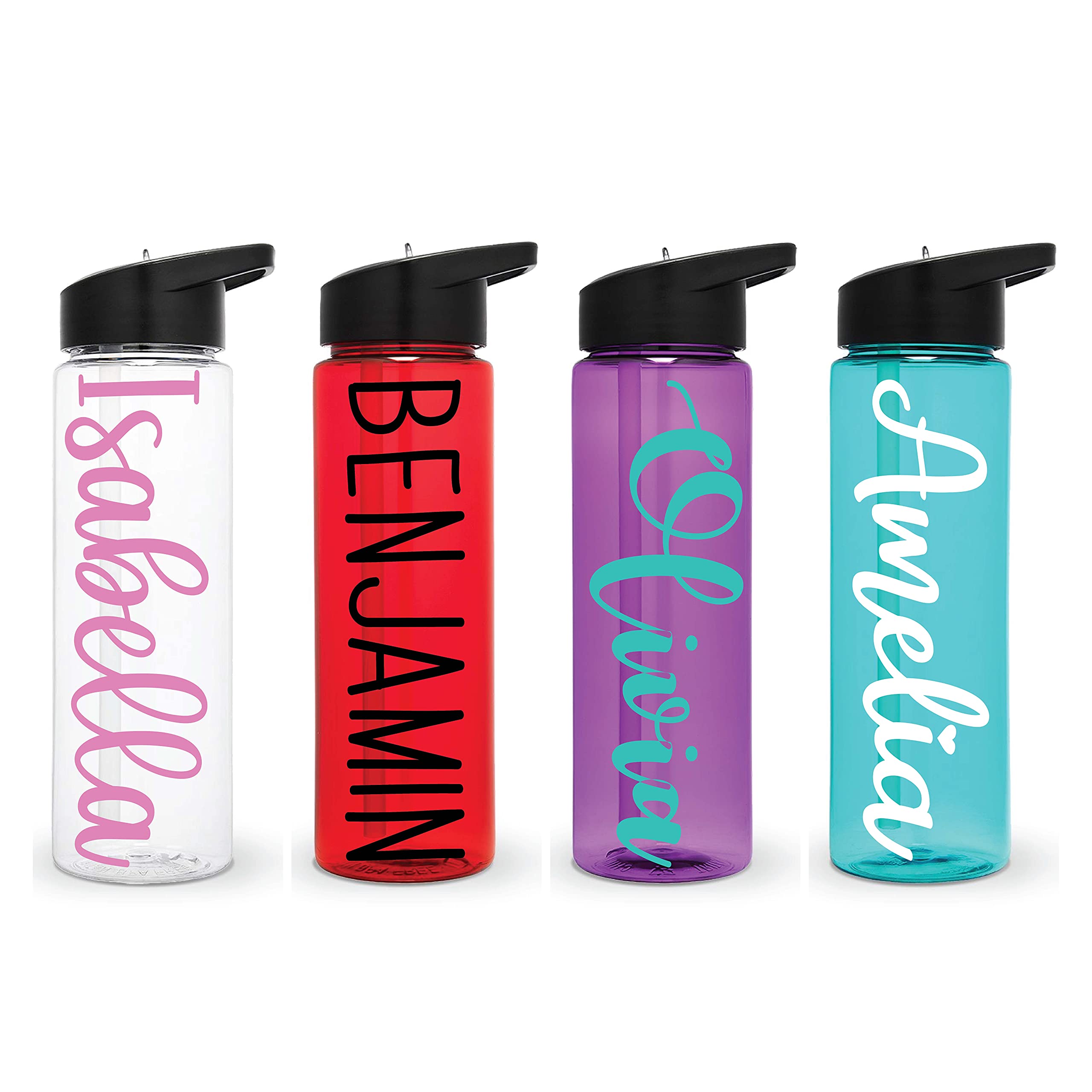 **Maars 24 oz Personalized Water Bottle with Straw - Custom Name & Design, Leak-Proof Flip Top Lid - Ideal for Camp, School, Gym, Sports Teams & Cheerleading - Great Gift for Kids & Adults**    *(Use Cases: Stay hydrated during workouts, school activities, team sports, hiking, or daily commutes with this stylish and functional water bottle.)*