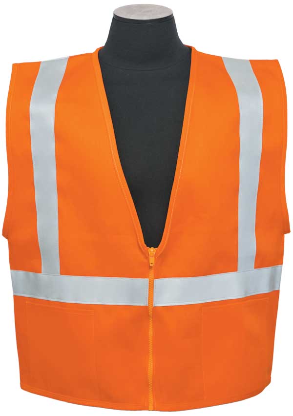 100% Cotton Indura FR Safety Vest with D Ring - High Visibility Work Vest for Construction & Industrial Use - OSHA Compliant Reflective Safety Gear for Outdoor Work & Hazardous Environments