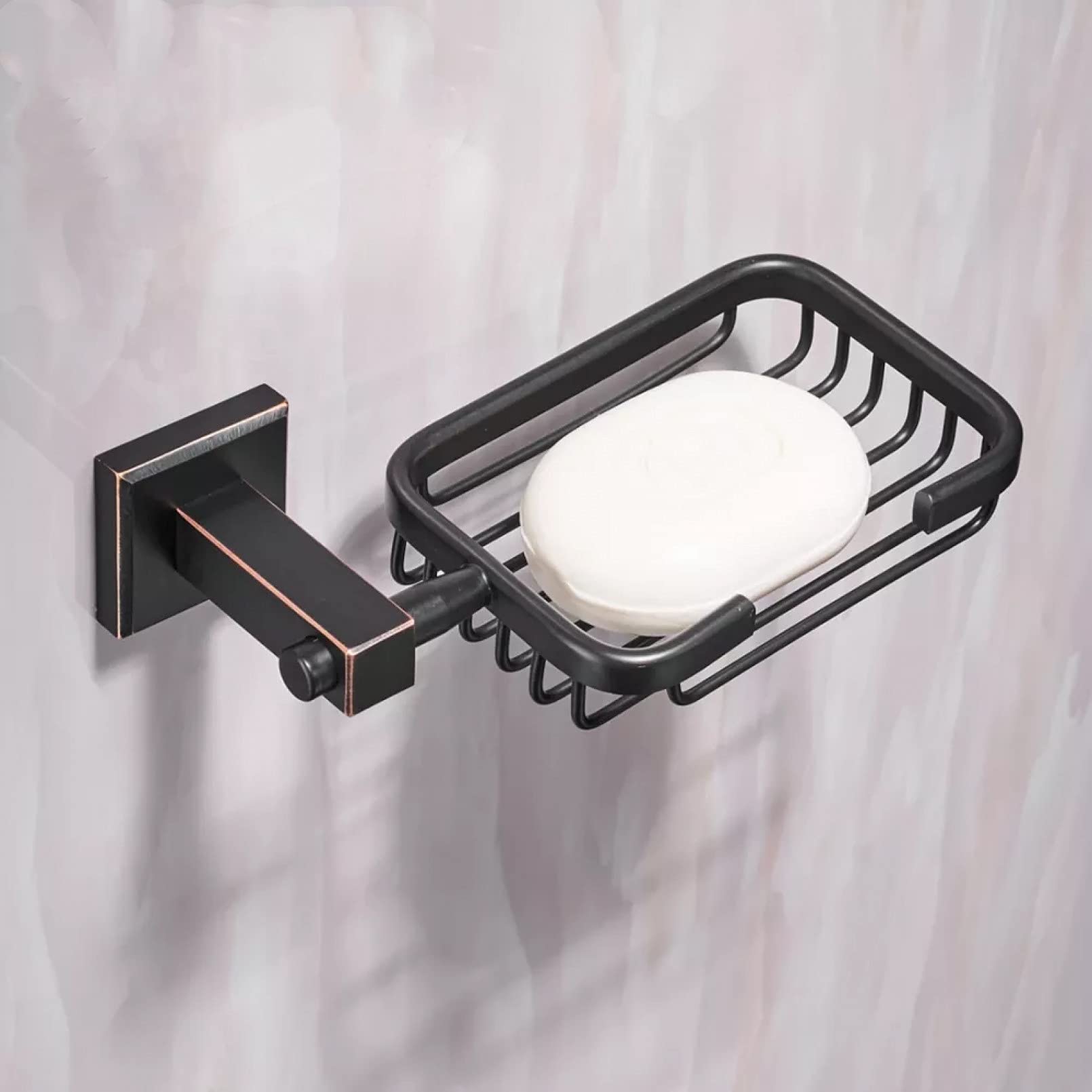 YHSGY Brass Wall Mounted Soap Dish Holder - Elegant Black Bathroom Soap Box for Shower & Sink Counter | Durable Home Decor Hardware for Modern & Vintage Bathrooms