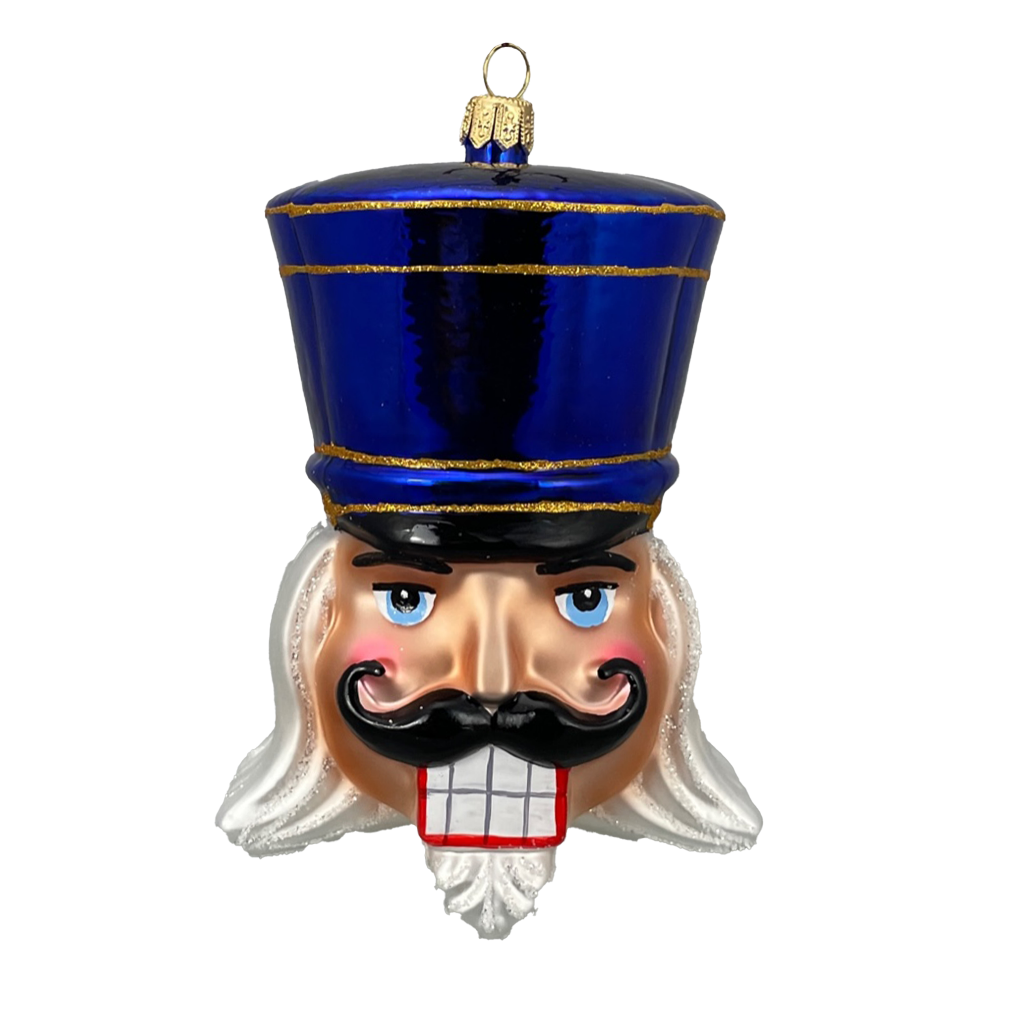 Hand-Blown Blue Nutcracker Glass Christmas Ornament - Unique Holiday Tree Decoration for Festive Home & Party Decor