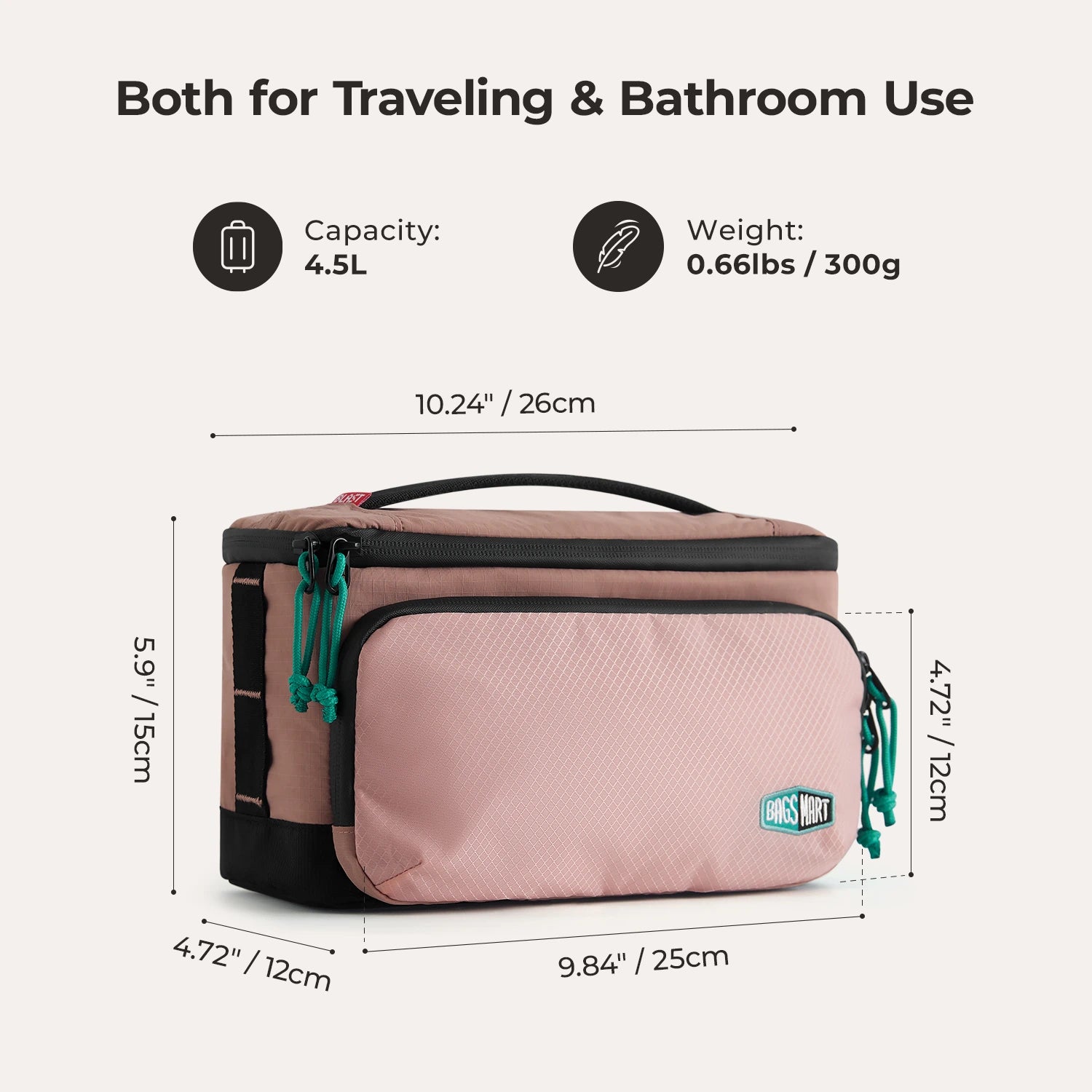 Blast 4.5L Hanging Toiletry Bag for Travel - Waterproof Cosmetic Organizer with Multiple Pockets for Bathroom Essentials | Perfect for Camping, Gym & Business Trips
