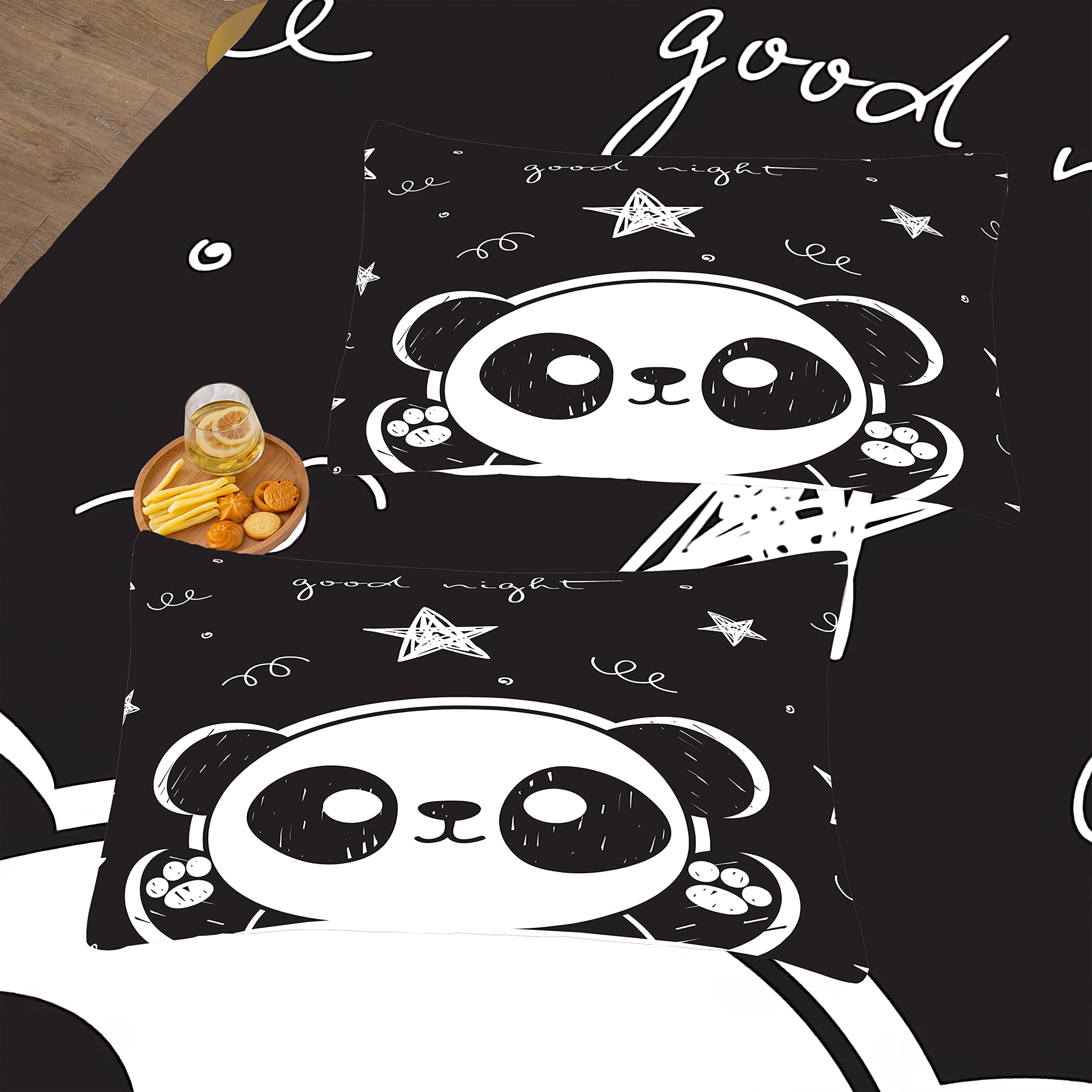 Soft Microfiber Panda Comforter Set Full Size for Kids & Teens - 3D Animal Theme Bedding with 1 Comforter & 2 Pillow Shams (4002) | Perfect for Boys & Girls Bedrooms, Dorm Rooms & Cozy Sleepovers
