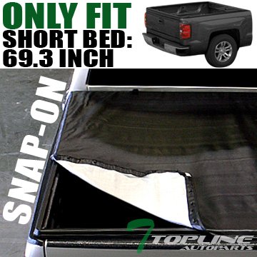 i3 tcsil045.8hss Vinyl Tonneau Cover - Hidden Snap Soft Roll-Up Truck Bed Cover | Waterproof & Durable for Pickup Trucks | Perfect for Camping, Hauling & Outdoor Adventures