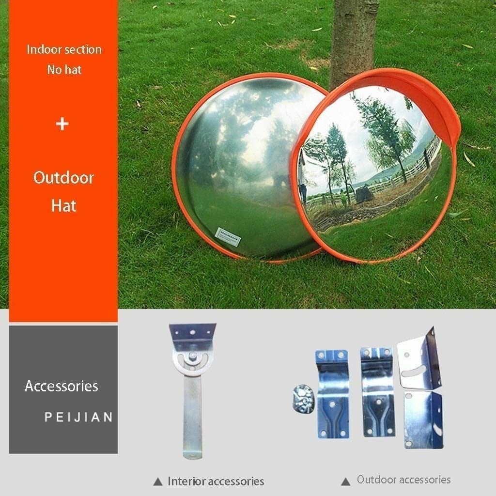 Wide Angle Traffic Safety Mirror - 45cm Red Plastic Convex Mirror for Transport, Circulation Halls & Hospitals - Durable & High Visibility for Enhanced Security