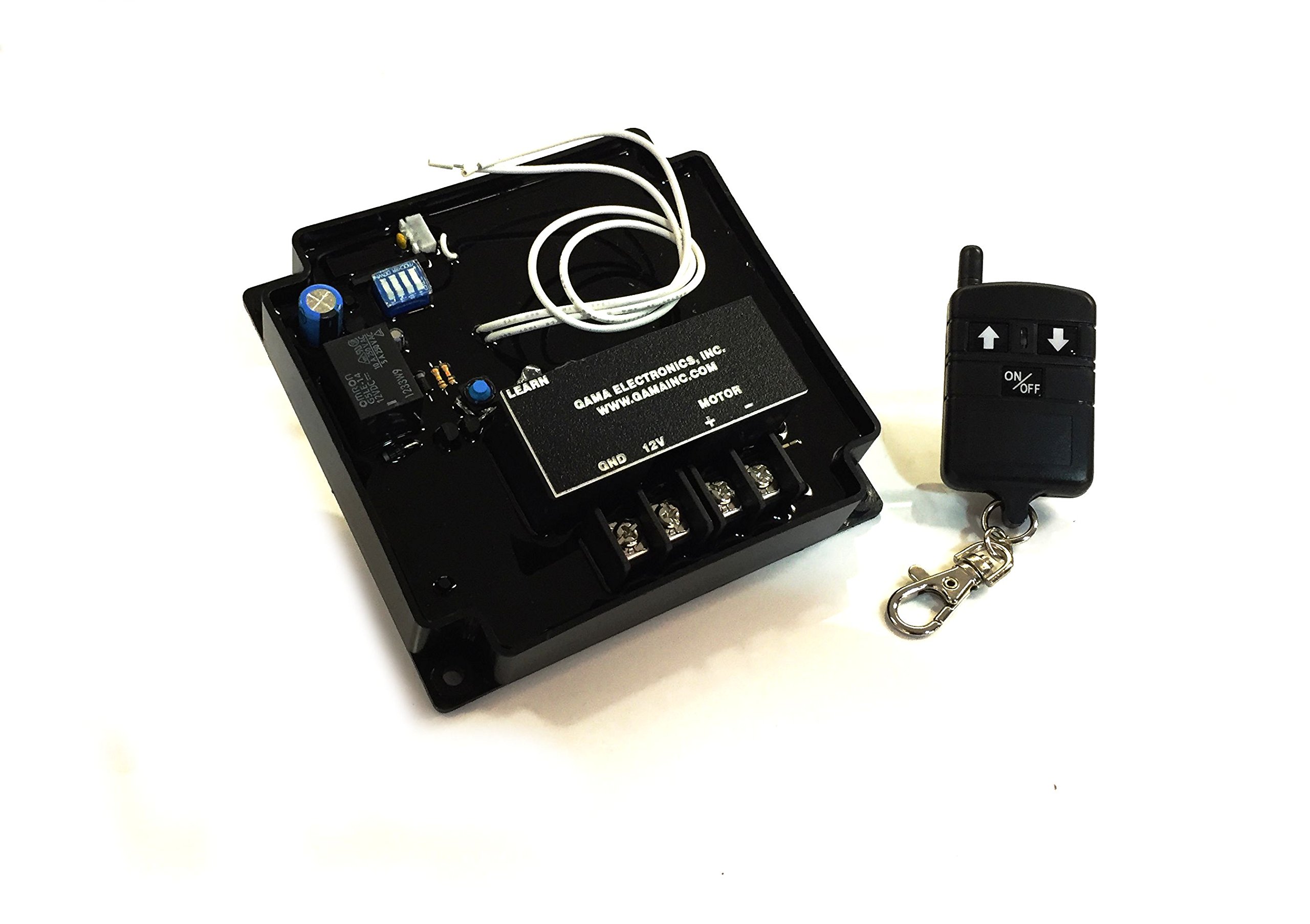 GAMA Electronics RF Remote Control Transmitter & Receiver Kit - 12V DC Motor Reversing Switch for Robotics, Gates, and DIY Projects