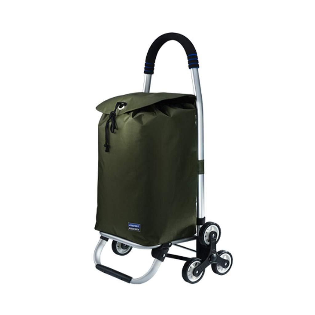 ATAAY Foldable Portable Shopping Cart with Reusable Bags - Lightweight Grocery Trolley for Seniors, Home Use & Stair Climbing - Compact Folding Design for Easy Storage & Transport (Green) | Perfect for Grocery Shopping, Market Trips & Apartment Living