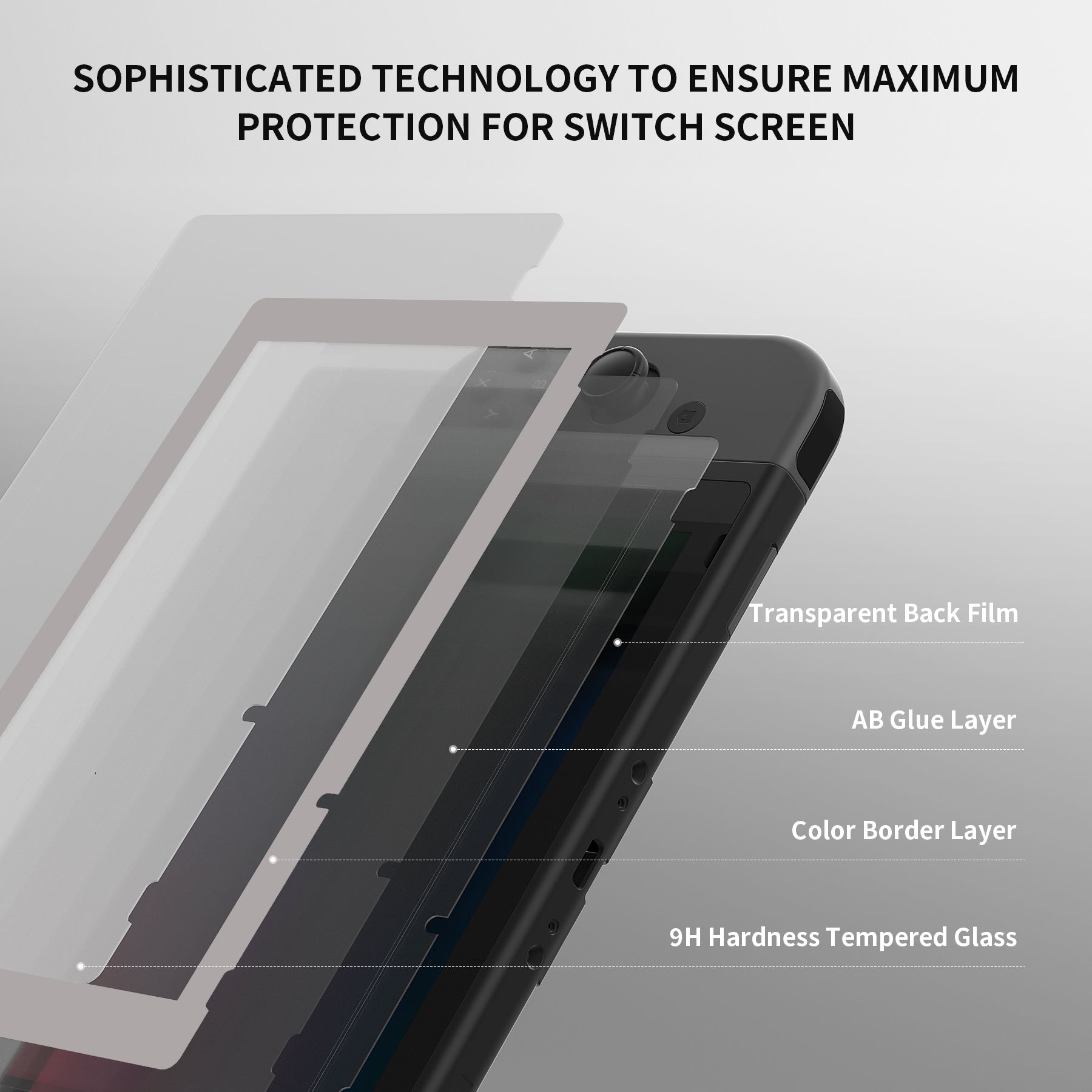 eXtremeRate 2 Pack Clear HD Tempered Glass Screen Protector for Nintendo Switch - Anti-Scratch, Anti-Fingerprint, Bubble-Free | Perfect for Gaming Protection & Travel Use