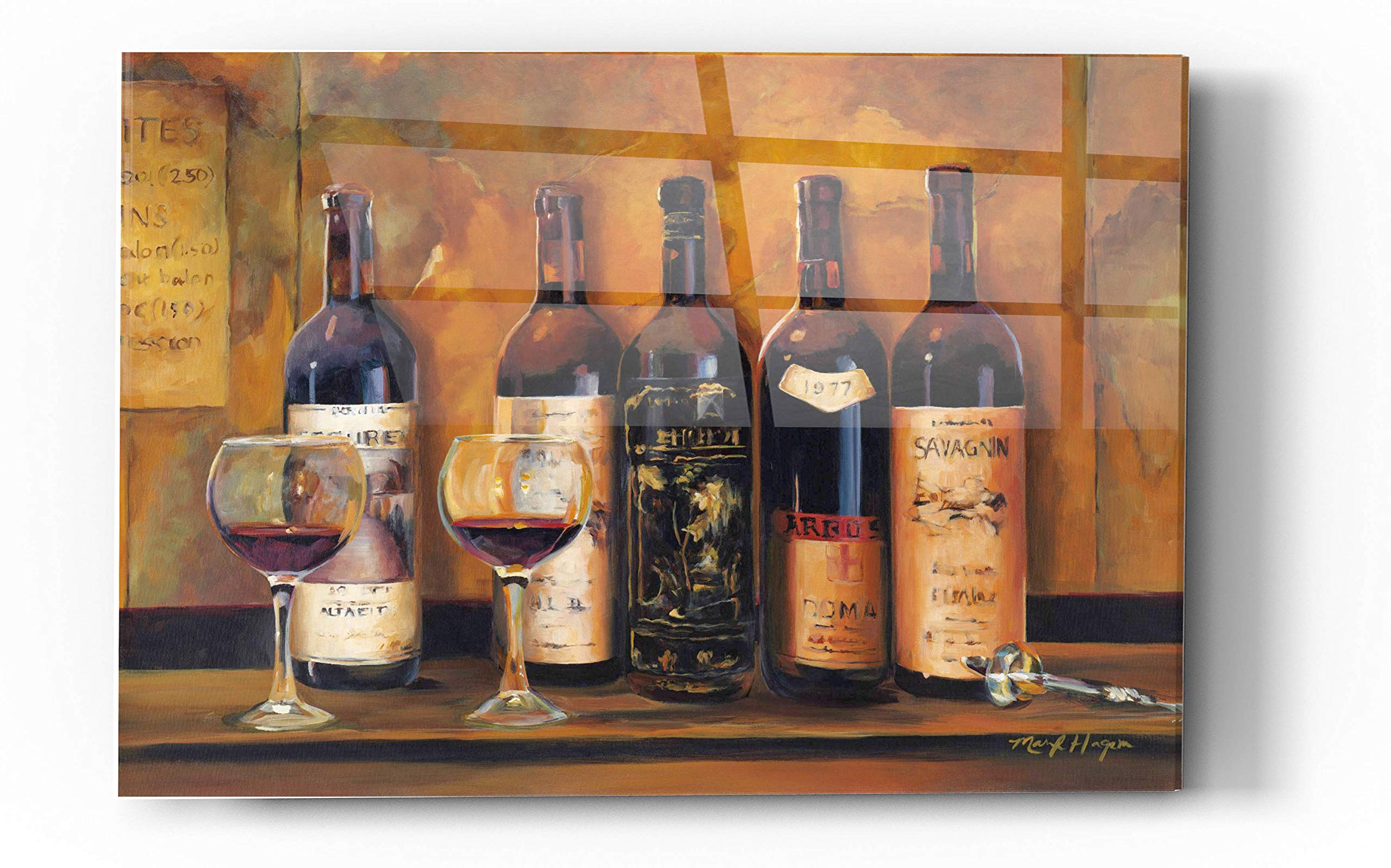 Epic Art 'Cellar Reds Landscape' by Marilyn Hageman - Premium Acrylic Glass Wall Art Painting 24x36 Inches - Modern Home Decor for Living Room, Bedroom & Office