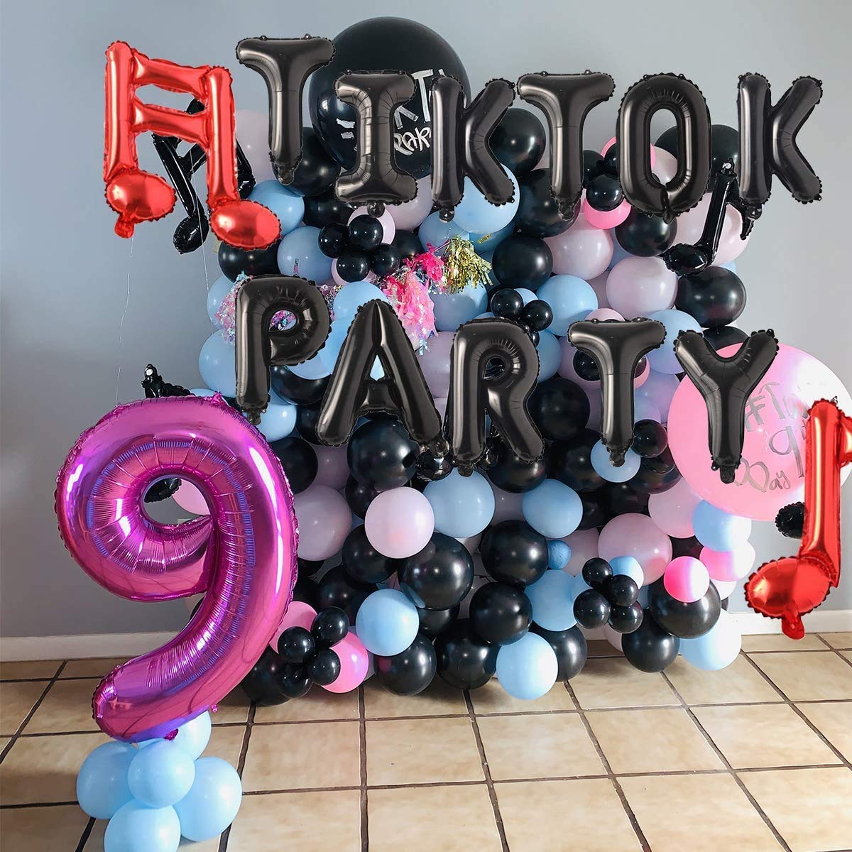 12Pcs Black Red Music Note Foil Balloons - Music Theme Party Decorations for Birthday, Rock Star, Rock and Roll & Baby Shower - Perfect for Concerts, DJ Events & Music Lover Gifts
