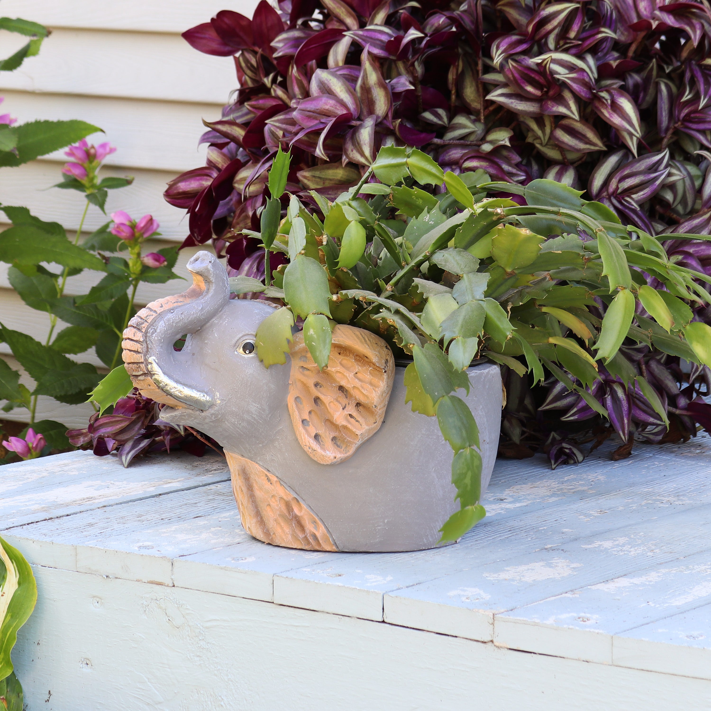 Sunnydaze Elsie the Elephant Indoor Planter Statue 8.5