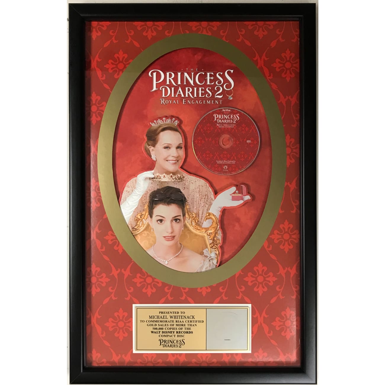 Disney The Princess Diaries 2 RIAA Gold Album Award - Official Soundtrack Music CD - Perfect for Disney Fans & Collectors - Great for Movie Nights, Birthday Gifts & Music Collections