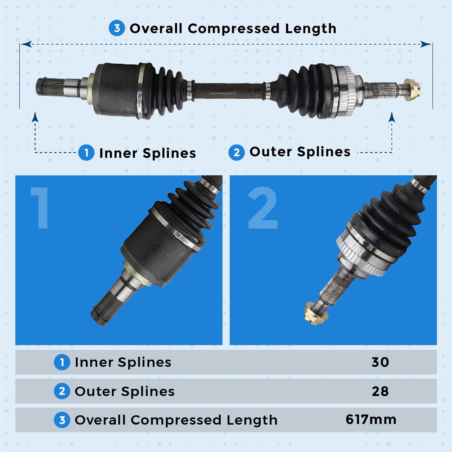 2005-2012 Ford Escape & 2005-2011 Mazda Tribute Front Left Driver Side CV Axle Drive Shaft Assembly - Manual Transmission Replacement Part - Perfect for Off-Roading, Daily Commuting and Smooth Driving Experience