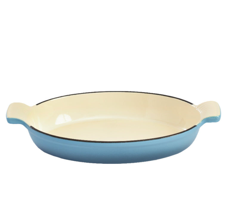 Premium Enameled Cast Iron 11 x 7 Inch Oval Baking Dish - Oven Safe, Nonstick & Durable for Roasting, Casseroles & Baking - Perfect for Thanksgiving, Christmas & Family Gatherings