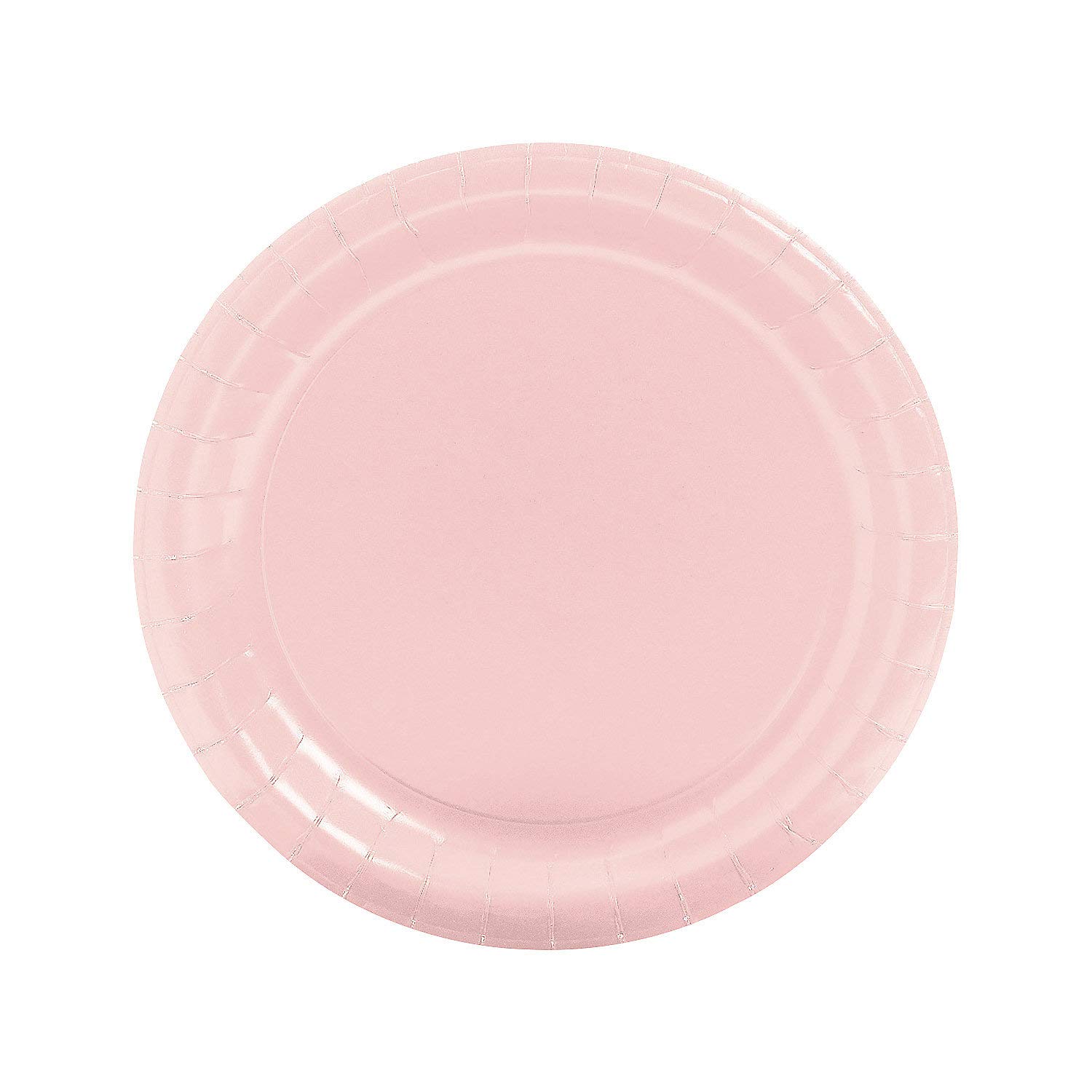 Fun Express Light Pink Disposable Paper Dinner Plates - 24-Pack Elegant Dessert Plates for Weddings, Birthdays & Baby Showers - Perfect Party Supplies & Tableware Decorations (Ideal for Cake Serving, Buffet Dining & Special Event Decor)
