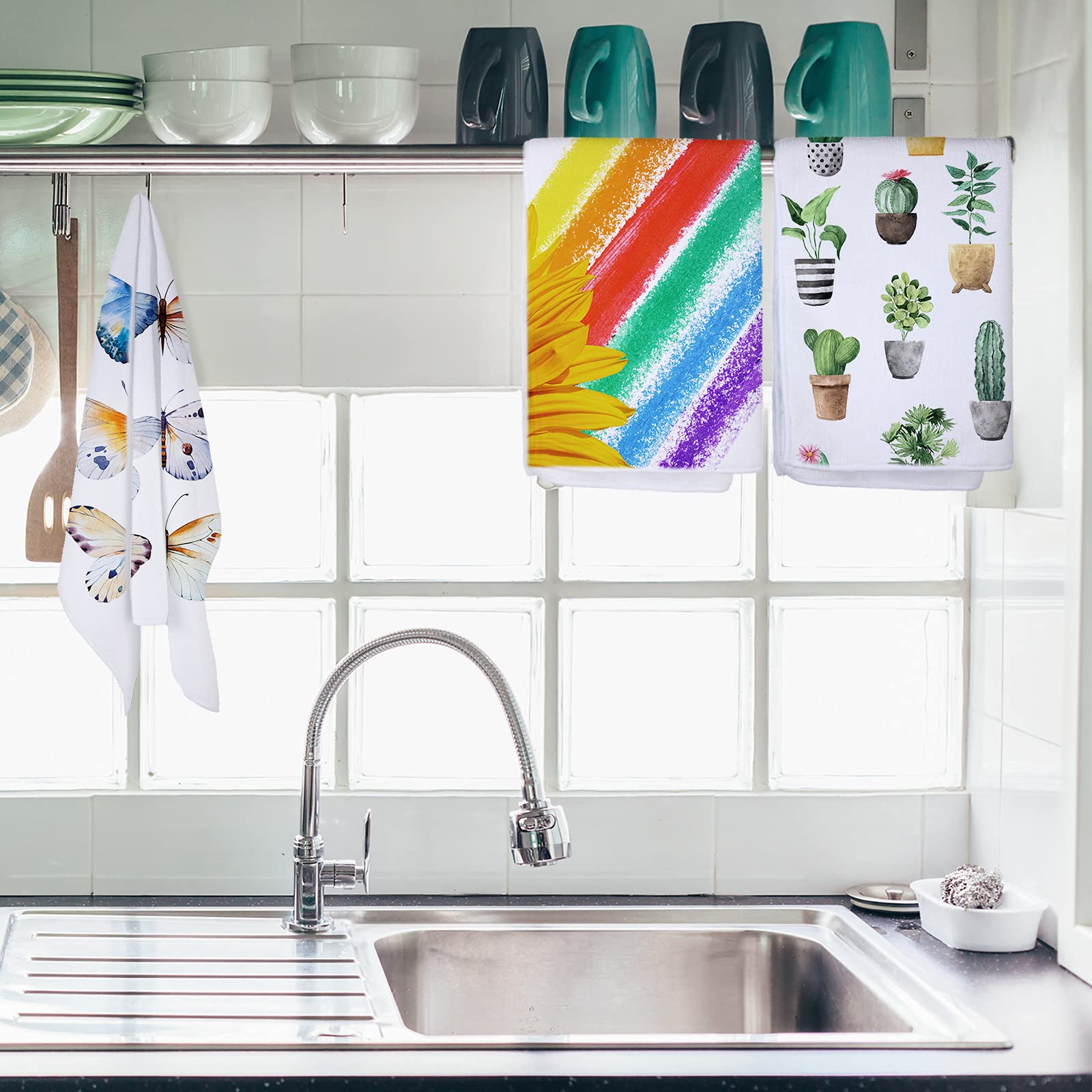 Premium Sublimation Dish Towels - Super Absorbent Multi-Purpose Kitchen & Bathroom Towels (16x24 Inch, 3-Pack) - Ideal for Cooking, Cleaning, DIY Projects & Home Decor