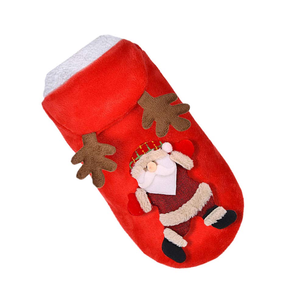 Santa Claus Costume for Pets - Christmas Dog & Cat Santa Outfit with Hooded Coat | Fancy Dress for Puppy, Kitten, Rabbit & Piggy | Perfect for Holiday Parties, Birthday Celebrations & Festive Photos