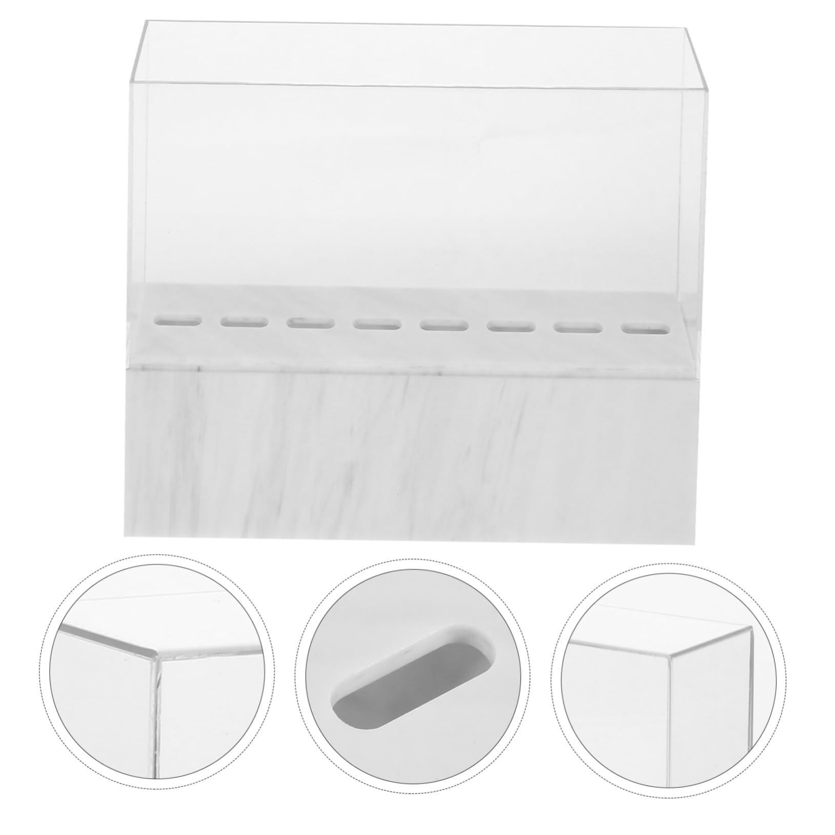 Baluue Acrylic Eyelash Tweezers Display Stand - 6 Hole Tweezer Holder for Lash Extensions, Storage Case & Shelf Bracket - Perfect for Salons, Beauty Studios & Professional Lash Artists (White)