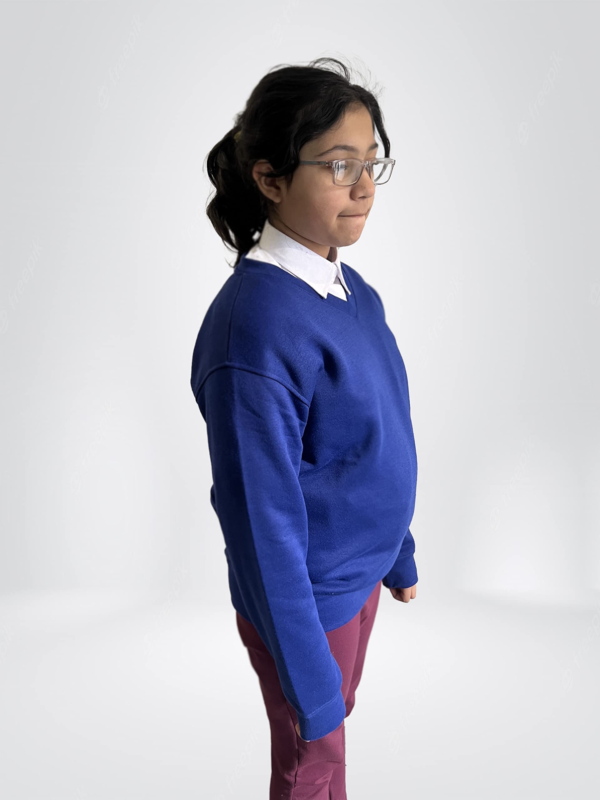 Bahob® 2 Pack Kids' V-Neck Fleece Sweatshirt - Unisex School Uniform Jumper for Boys & Girls Ages 5-14 | Warm & Comfortable for School, Playdates & Outdoor Activities