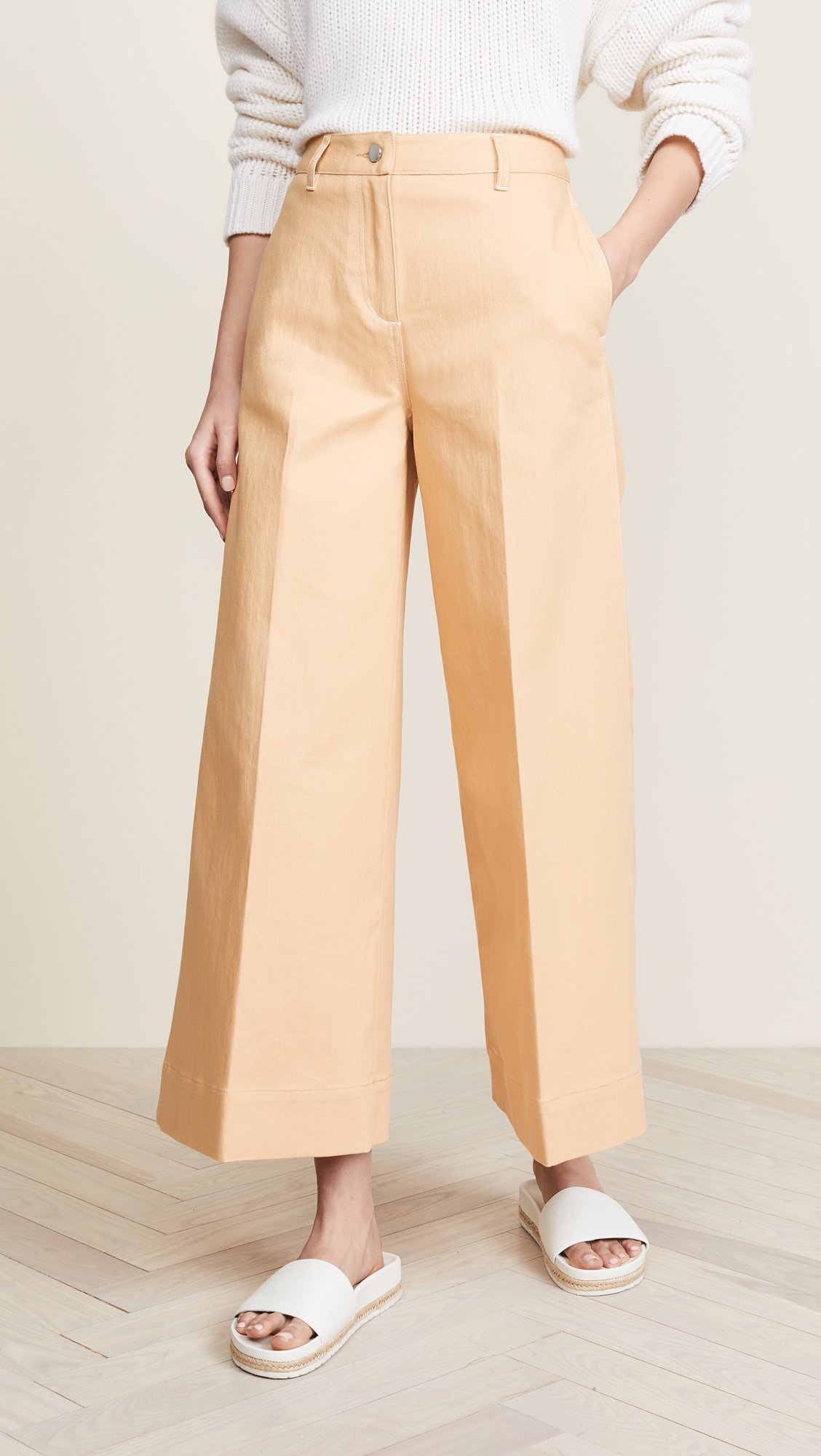 Elizabeth and James Women's Casual Wide Leg Pants - Orange, Size 29 | Comfortable Lounge Pants for Work, Travel & Everyday Wear