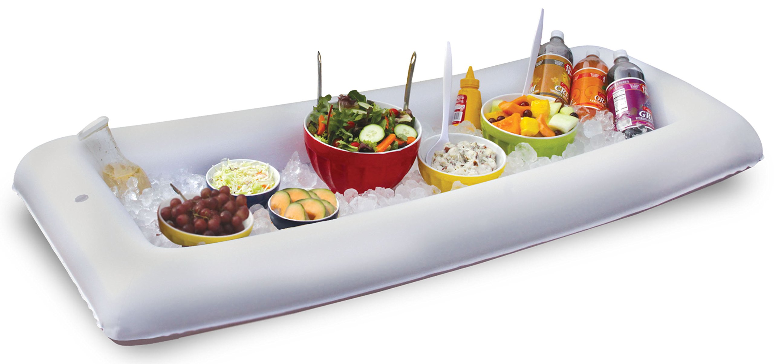BigMouth Inc White Inflatable Buffet & Salad Bar - Perfect for Parties, Picnics & Outdoor Events - Holds Drinks, Snacks, Food & More